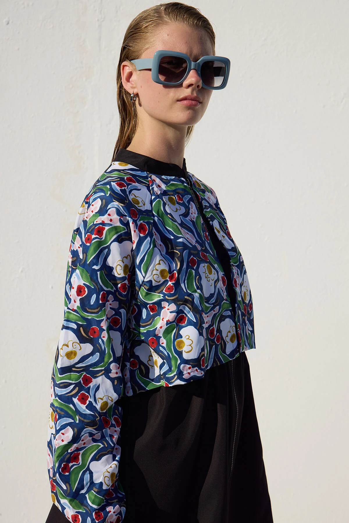 3 Piece Modest Swimsuit Set With Windbreaker Multi Color - Image 5