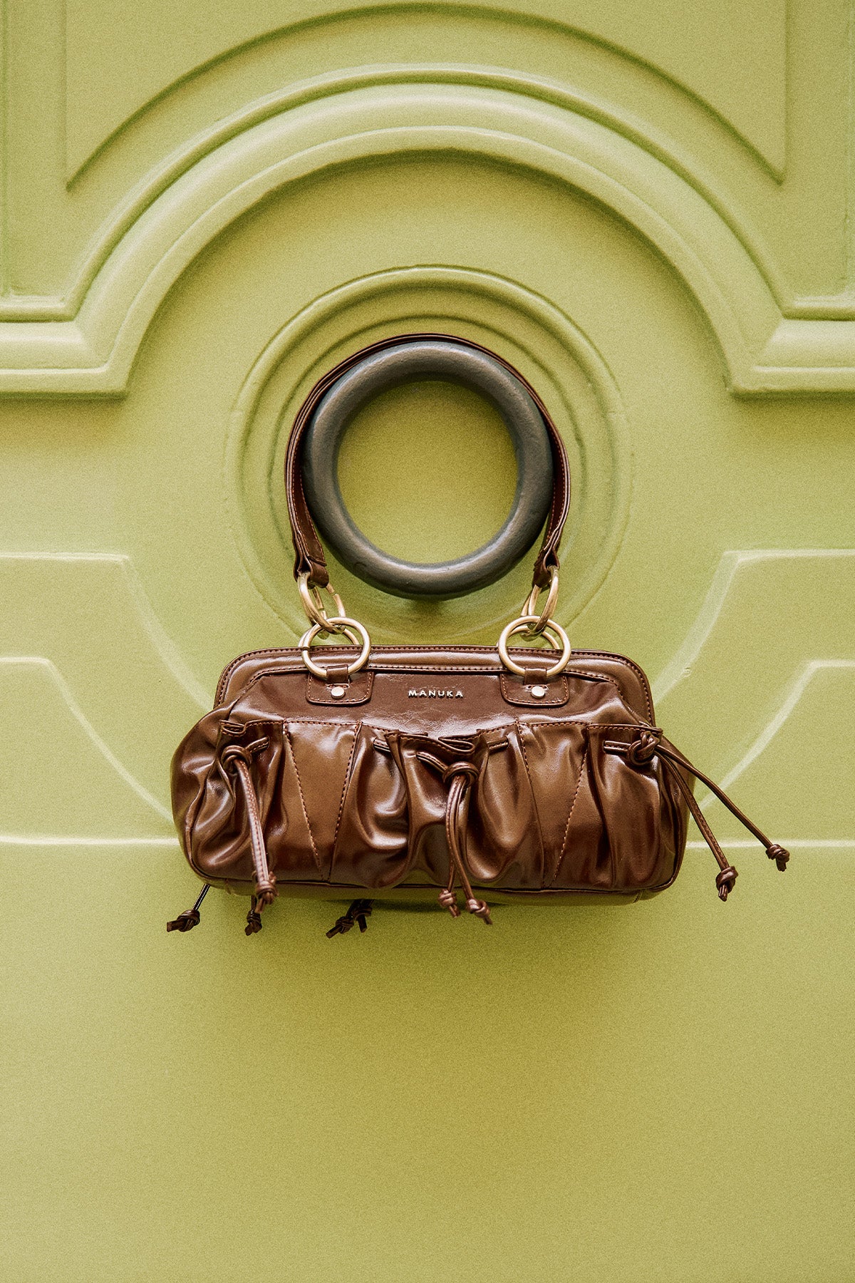 Adela Ruched Pocket Bag Brown