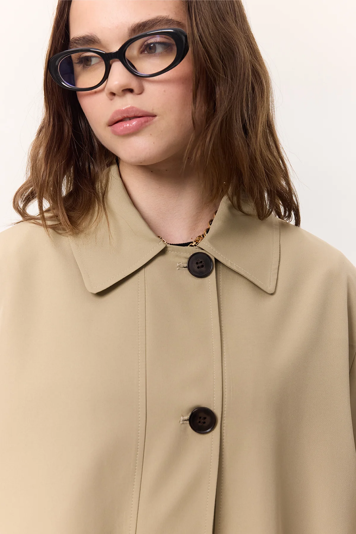Adjustable Waist Lightweight Trench Coat Stone - Image 6