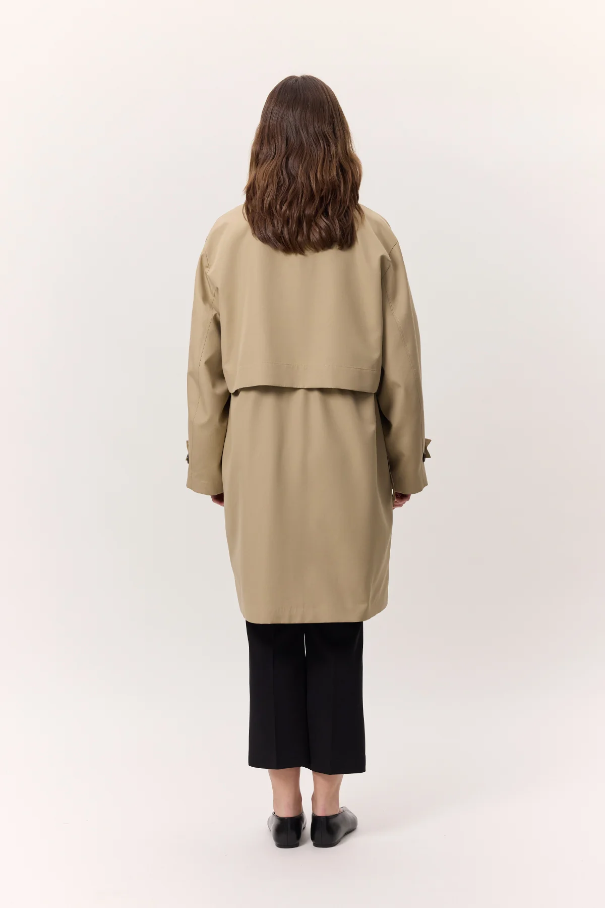 Adjustable Waist Lightweight Trench Coat Stone - Image 8