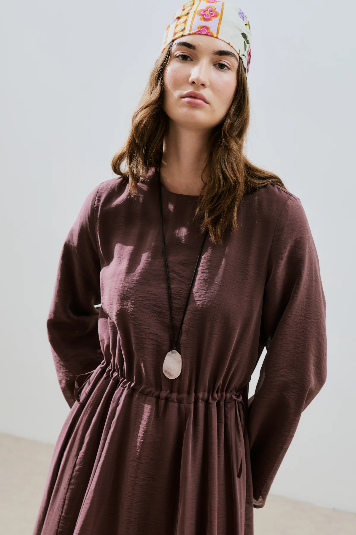 Adjustable Waist Maxi Dress Burgundy - Image 7