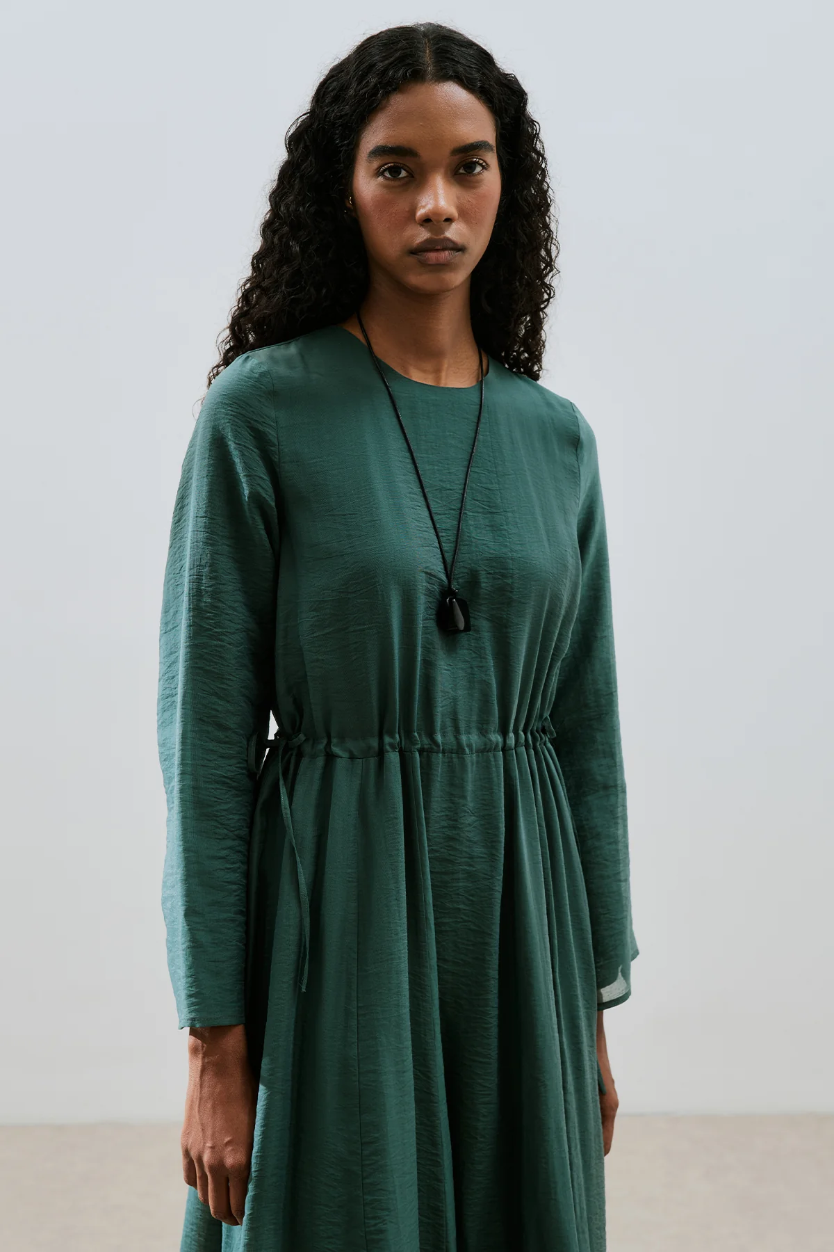 Adjustable Waist Maxi Dress Green - Image 4