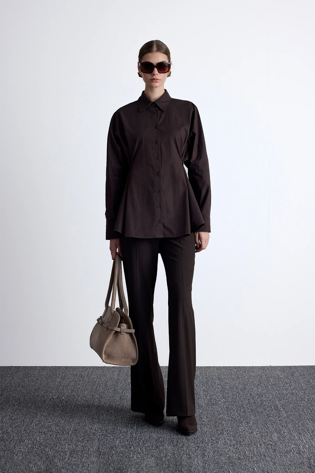 Adjustable Waist Shirt Brown - Image 3