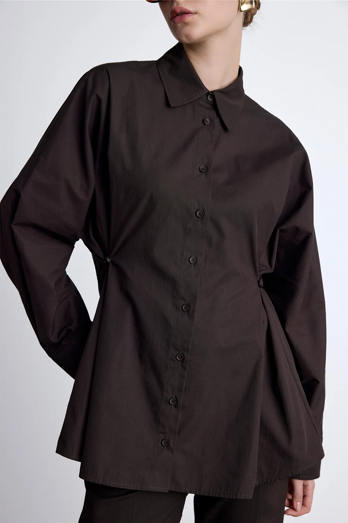 Adjustable Waist Shirt Brown - Image 4