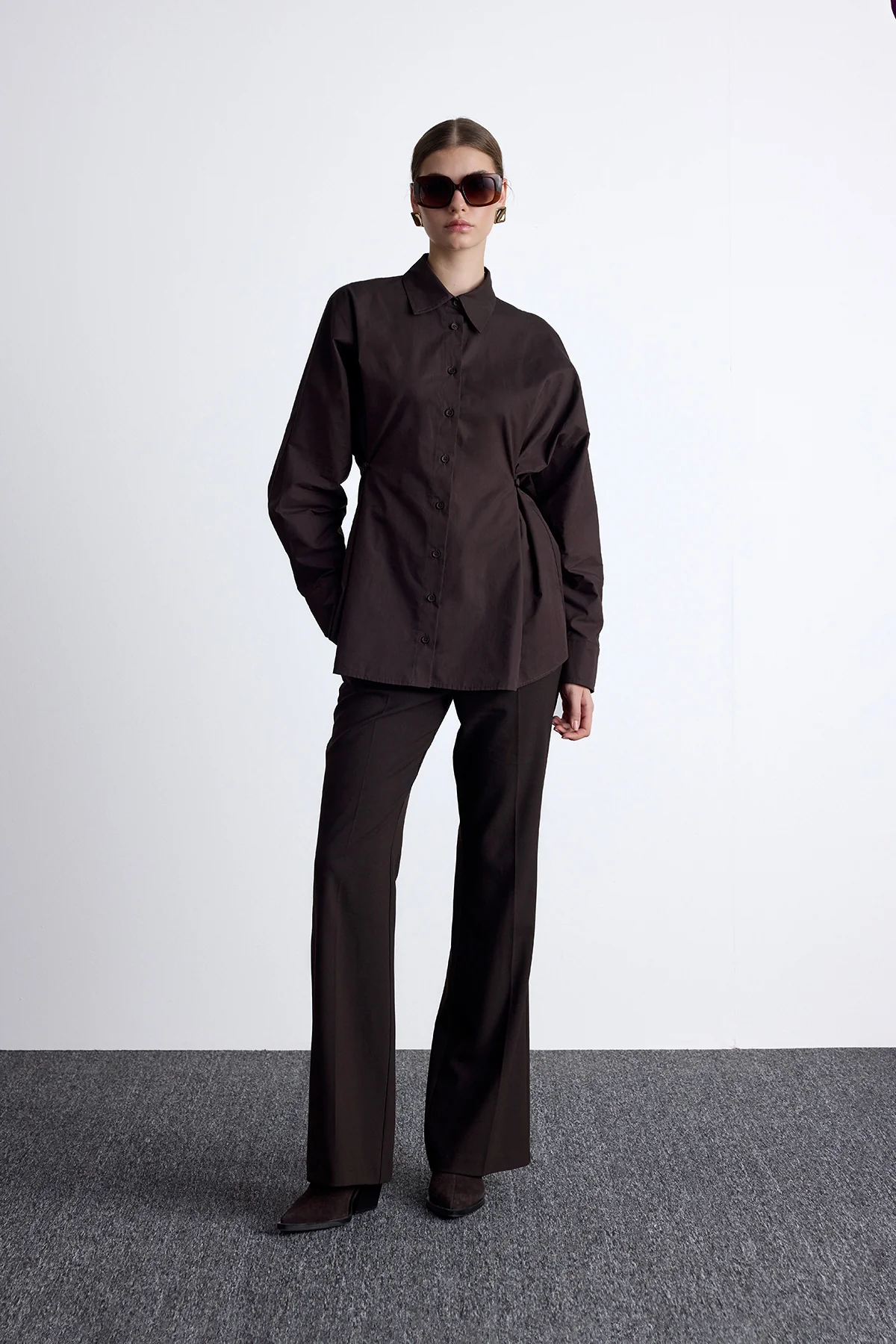 Adjustable Waist Shirt Brown - Image 6