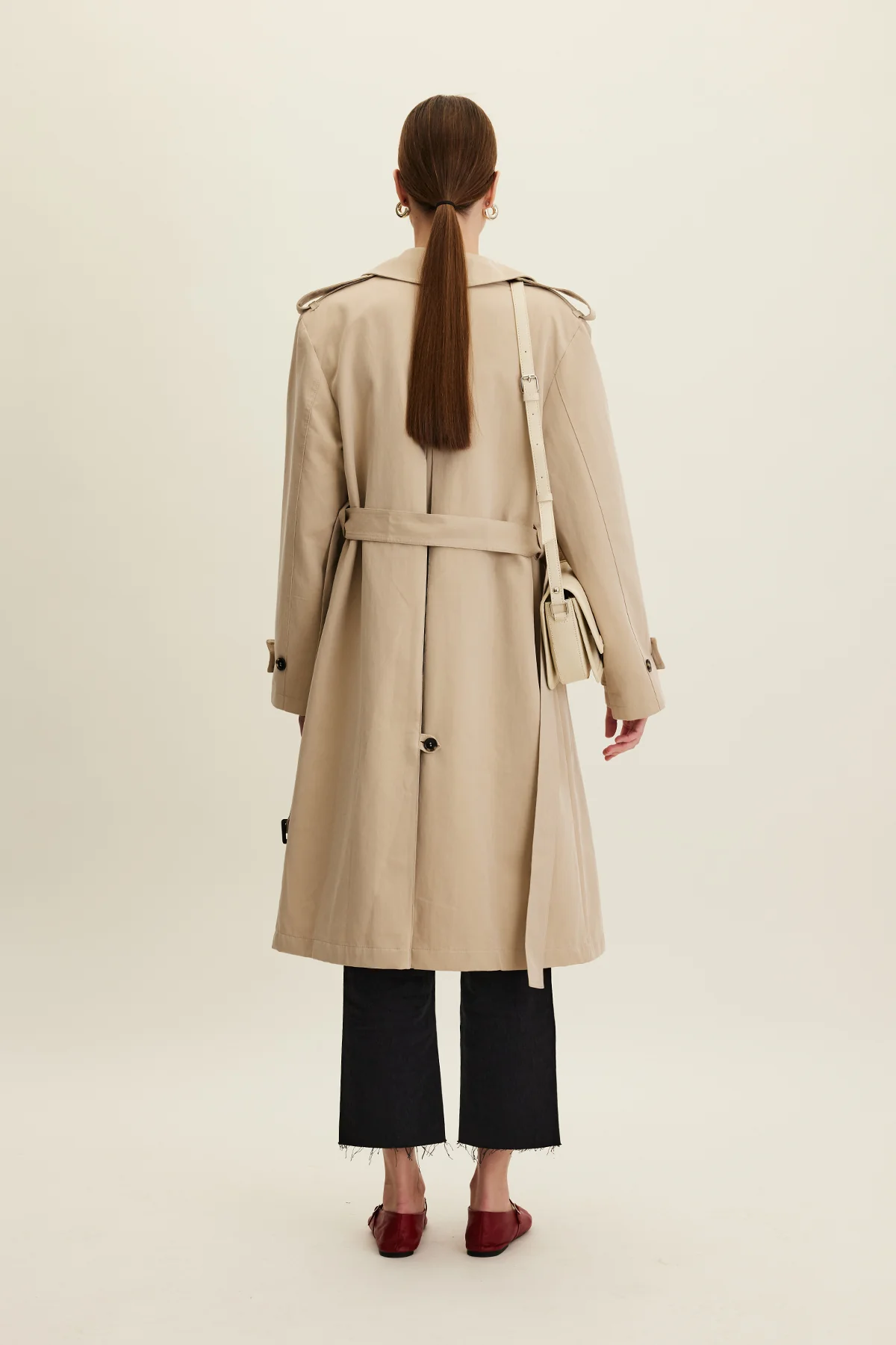Anika Belted Trench Coat Stone - Image 7