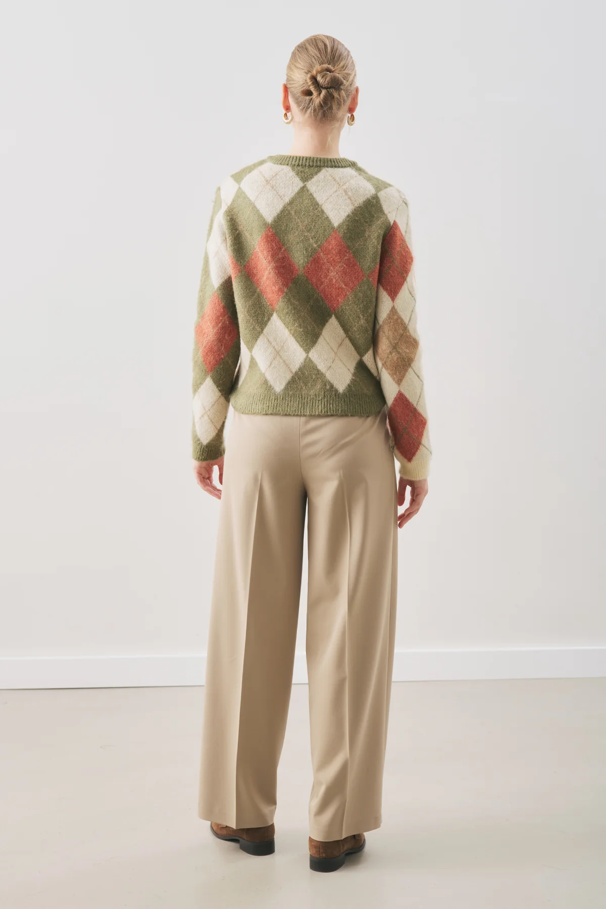 Argyle Pattern Cardigan Green - Image 7