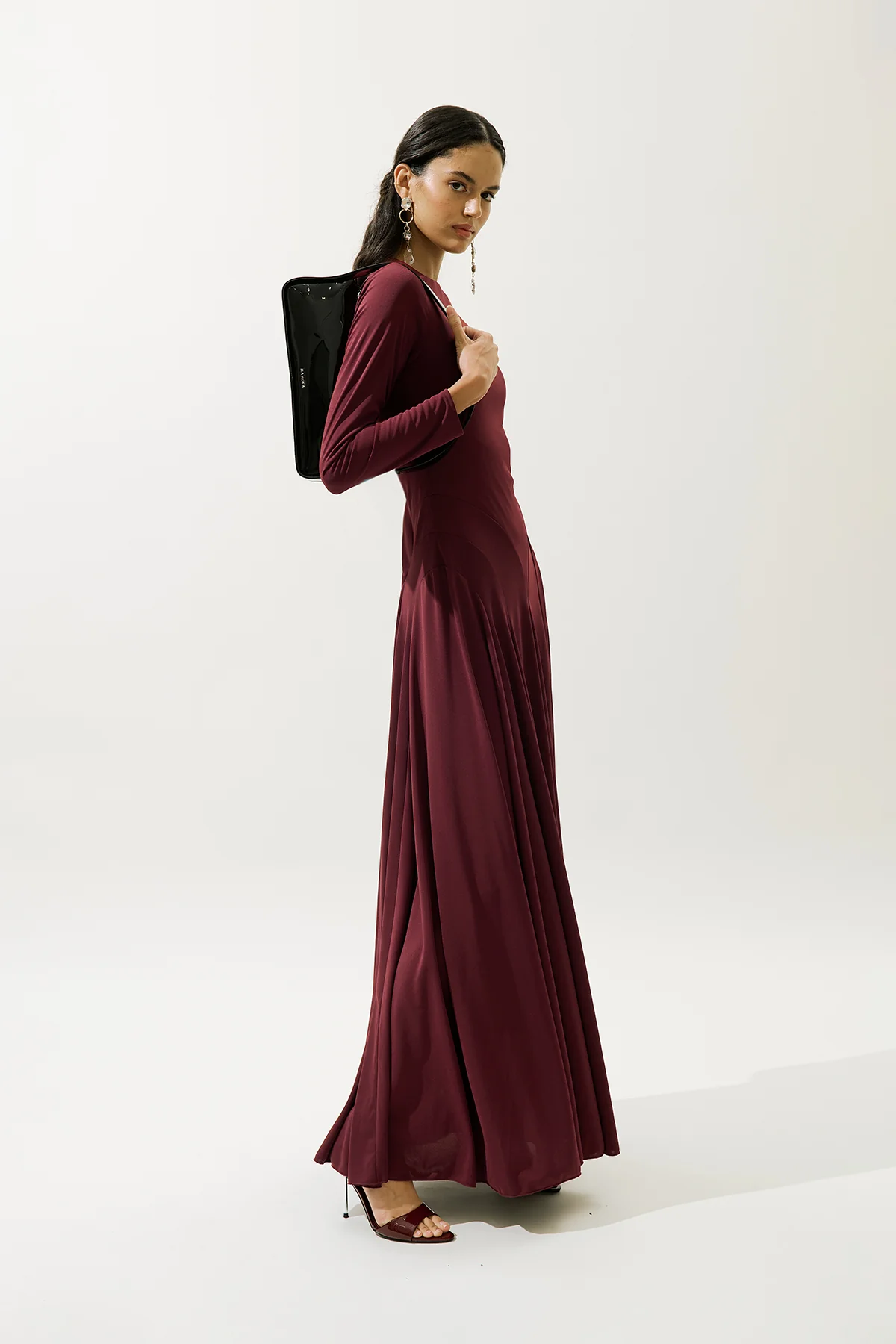 Asia Evening Dress Burgundy - Image 2