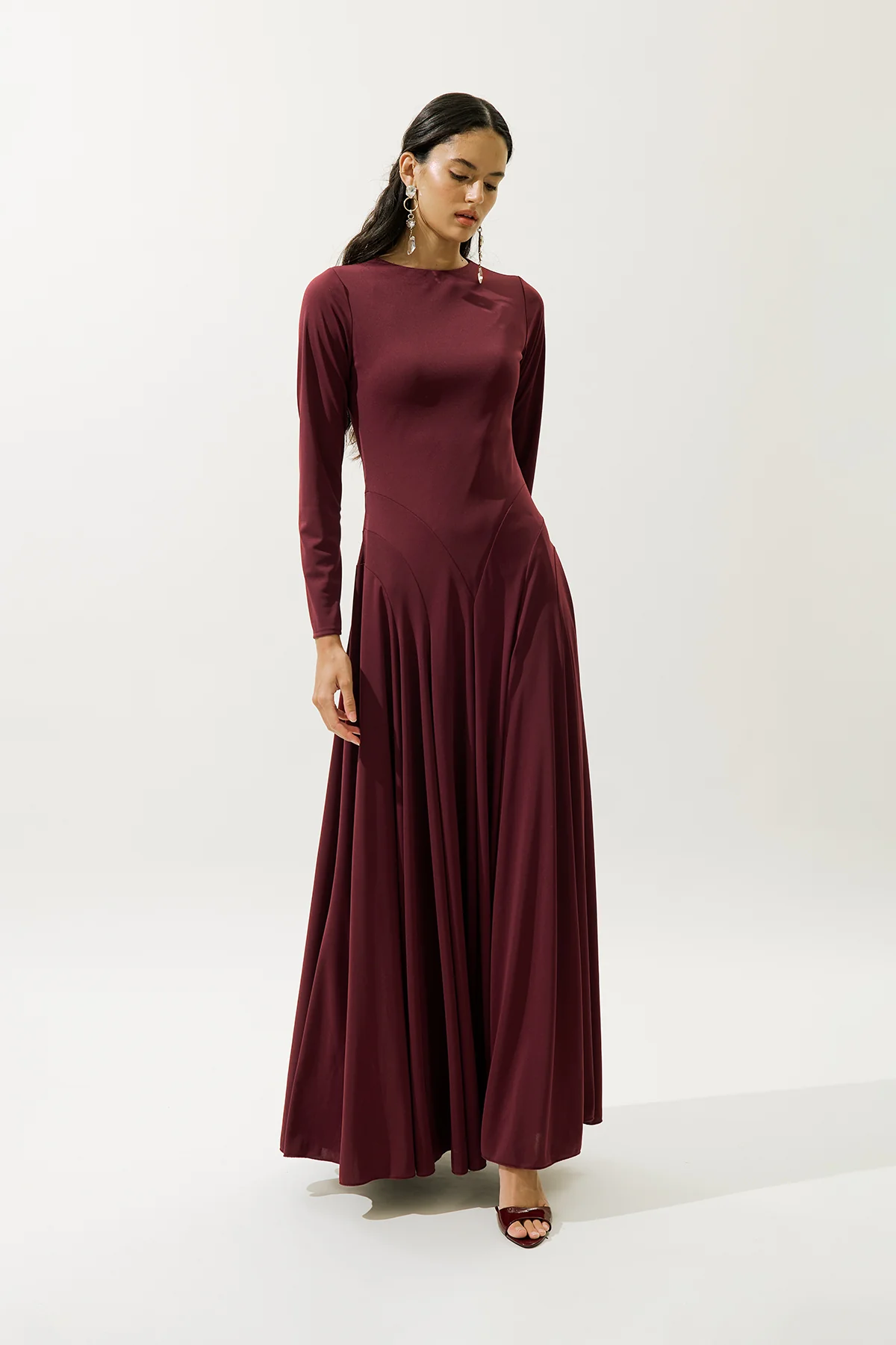 Asia Evening Dress Burgundy - Image 3