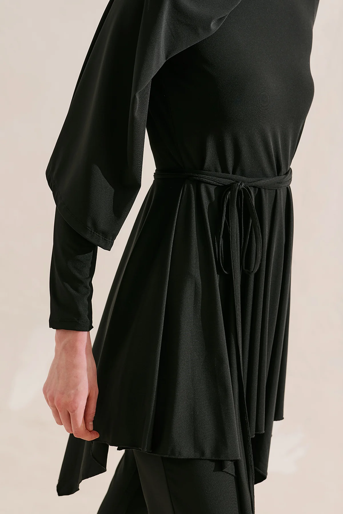 Modest Swim Set With Asymmetric Skirt Black - Image 8