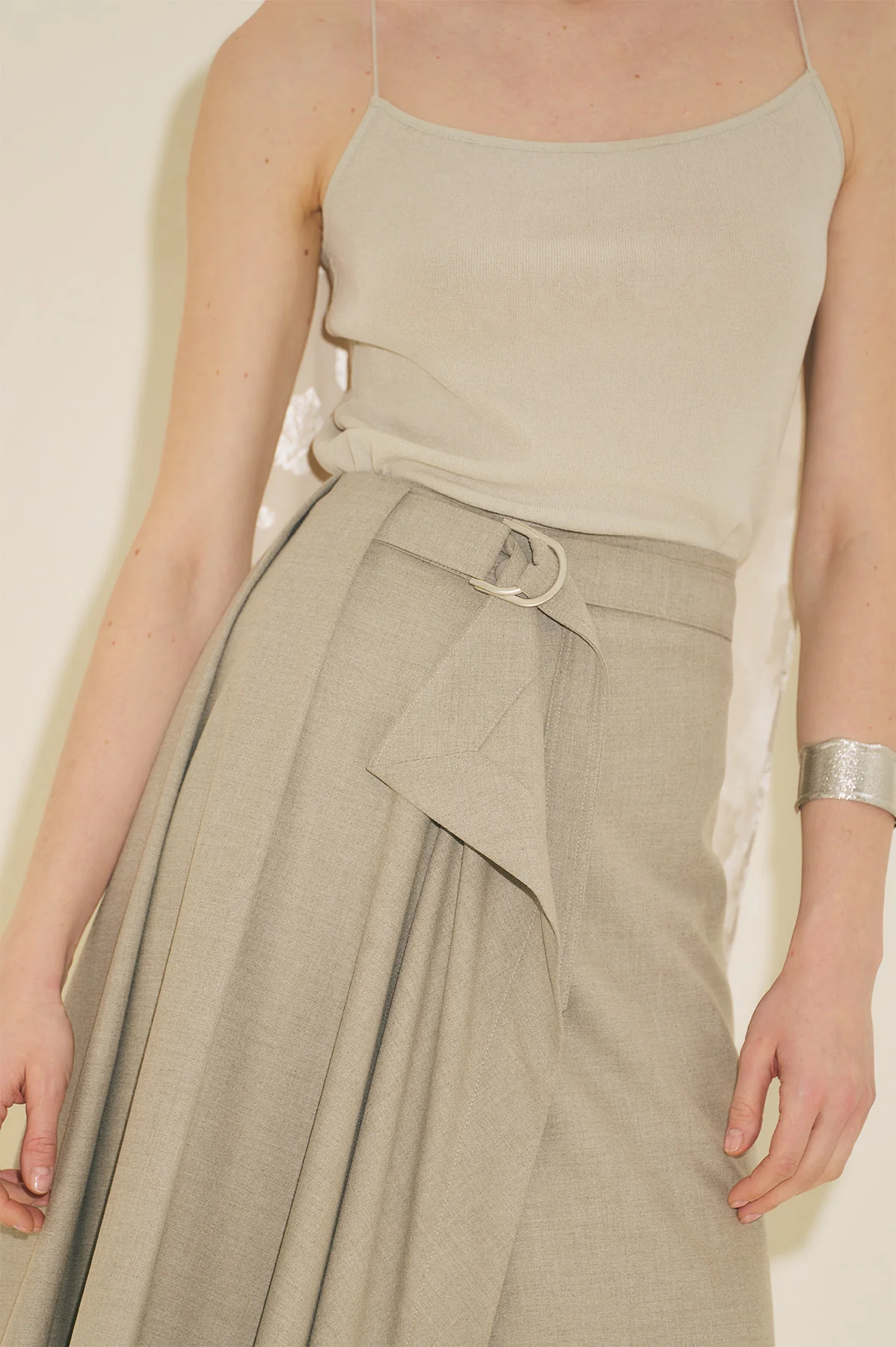 Asymmetric Belted Skirt Stone - Image 10