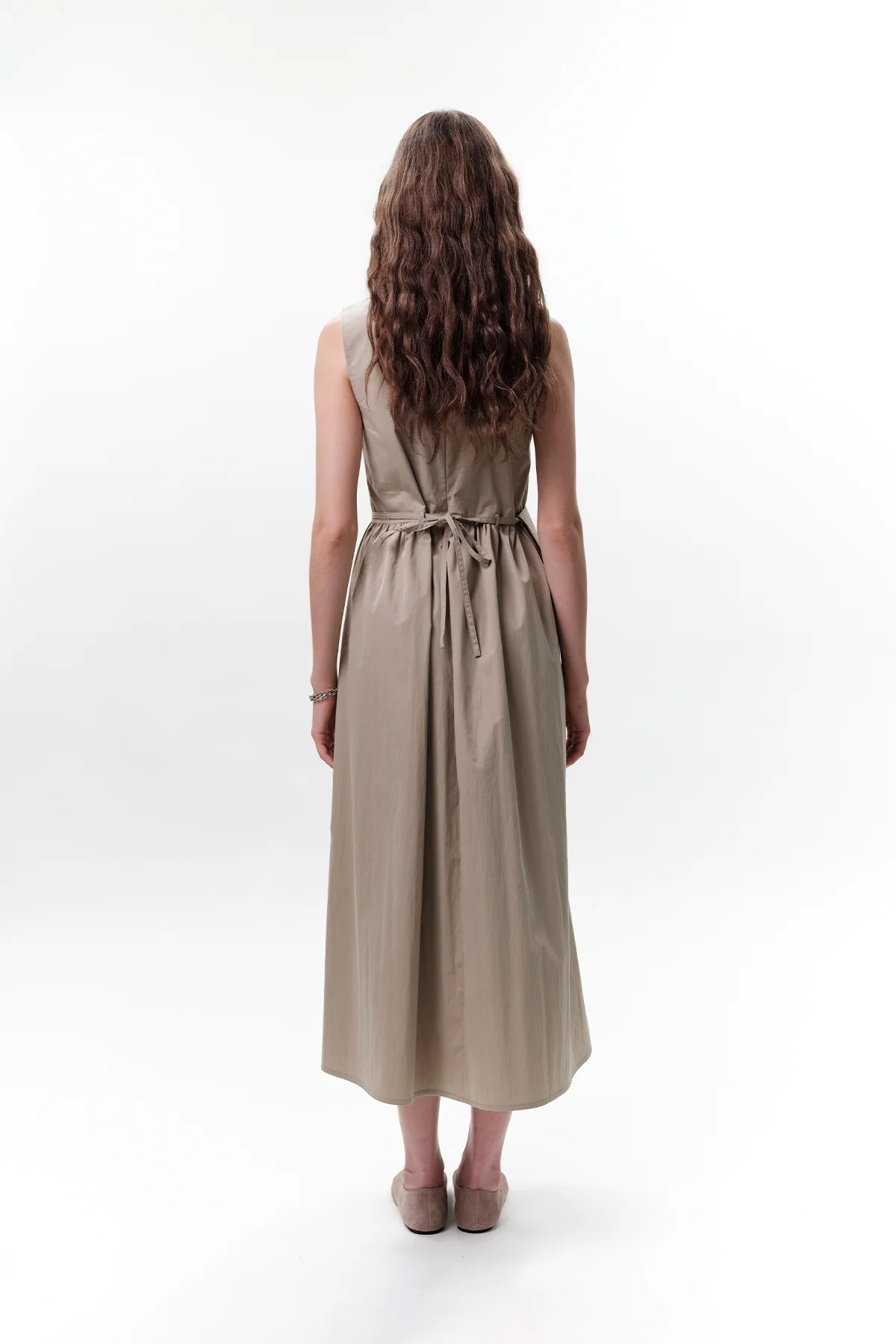 Belt Detail Sleeveless Dress Green - Image 8
