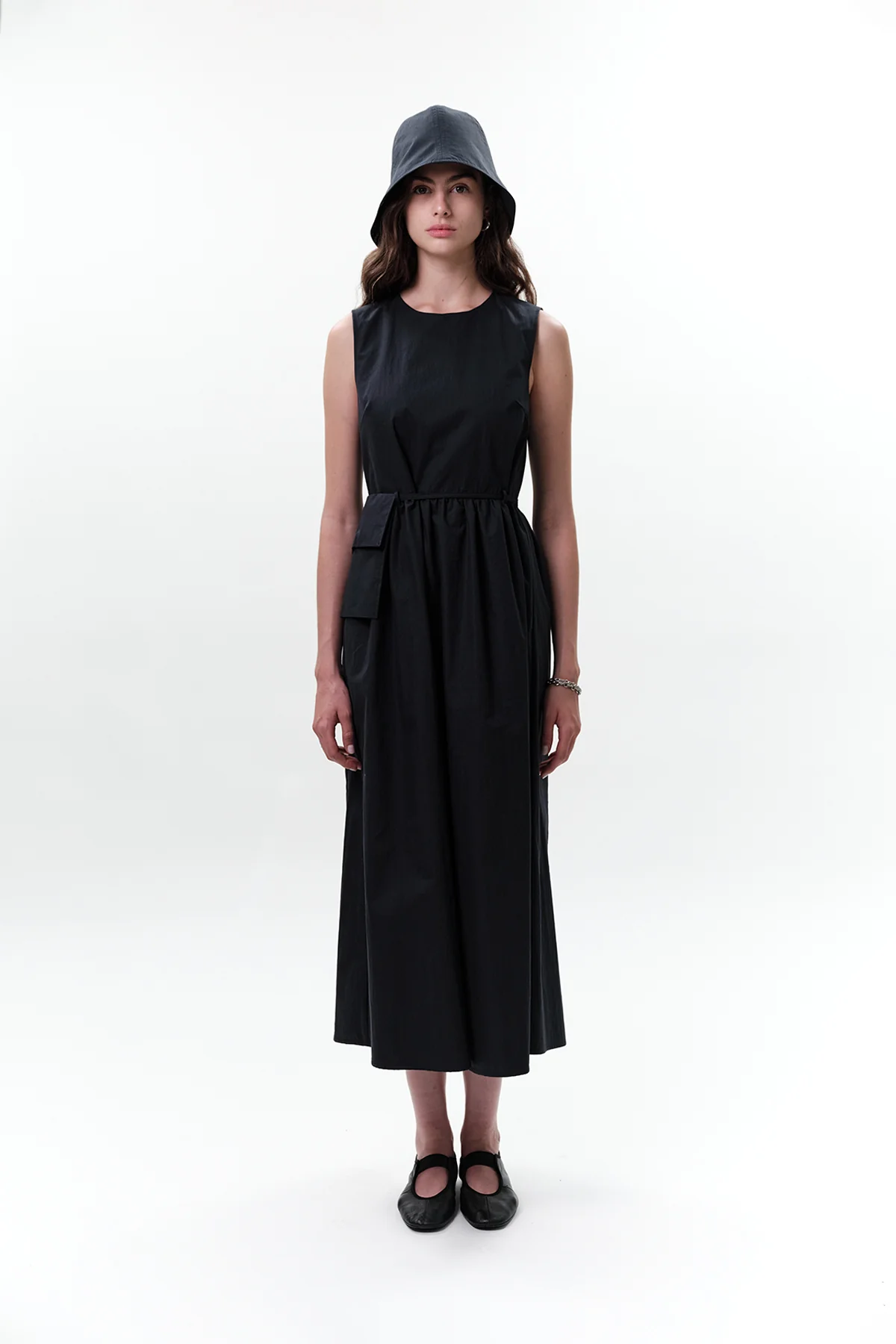 Belt Detail Sleeveless Dress Navy Blue - Image 4
