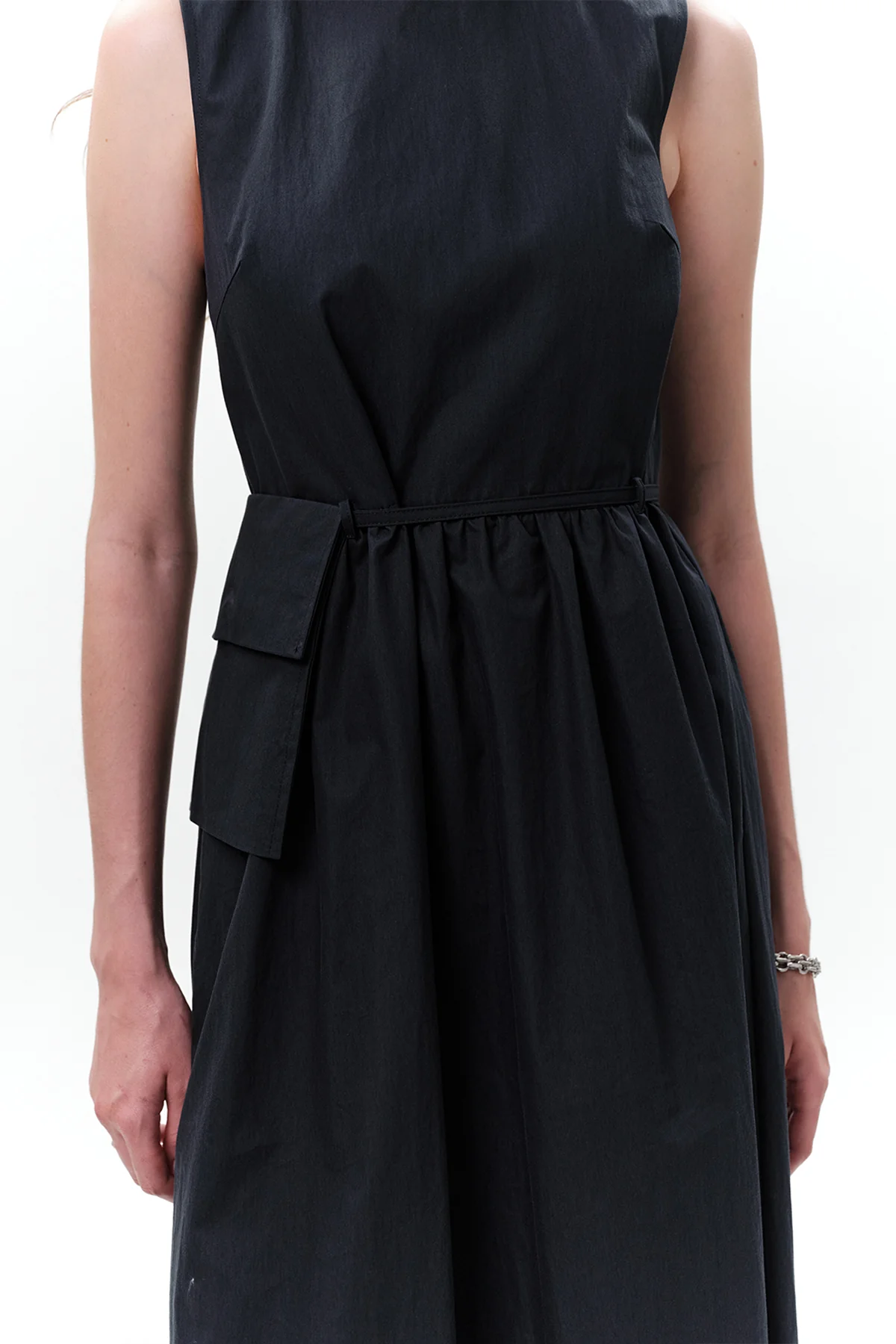 Belt Detail Sleeveless Dress Navy Blue - Image 6