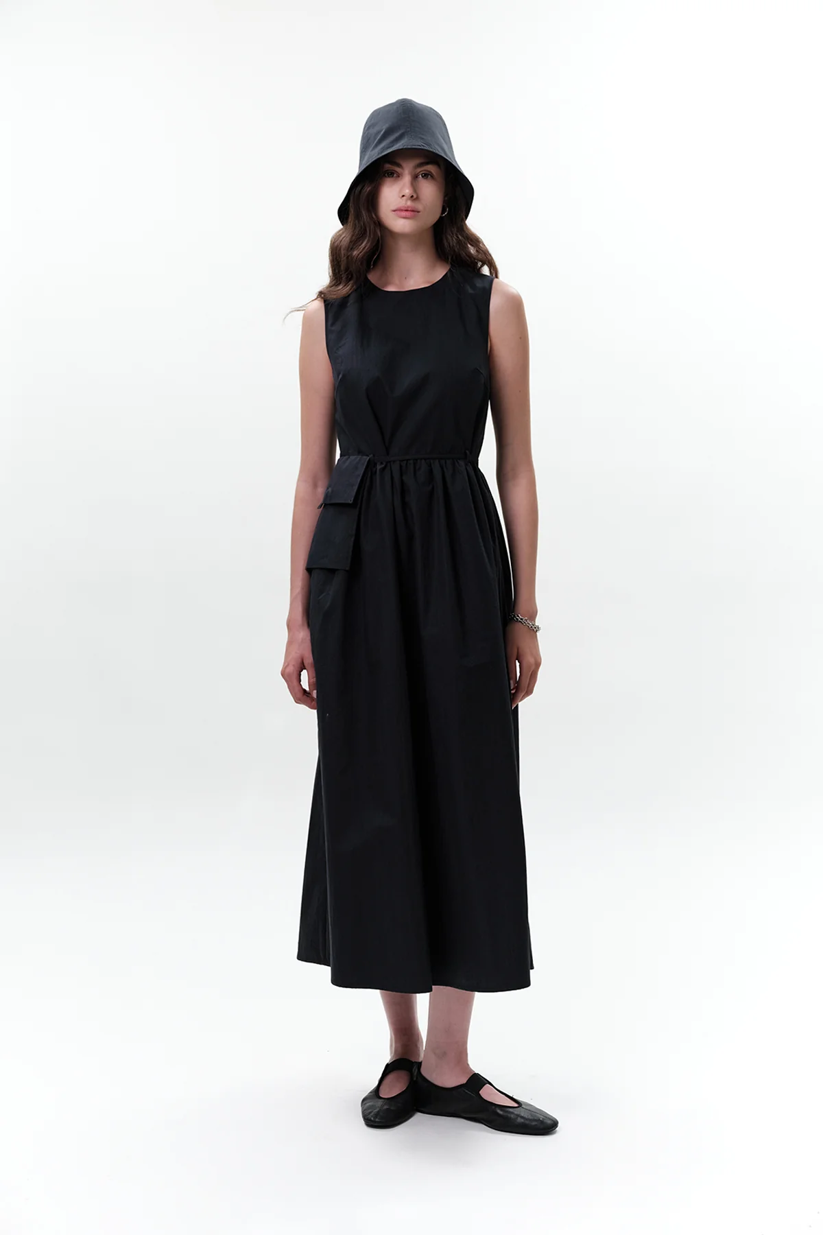 Belt Detail Sleeveless Dress Navy Blue - Image 7