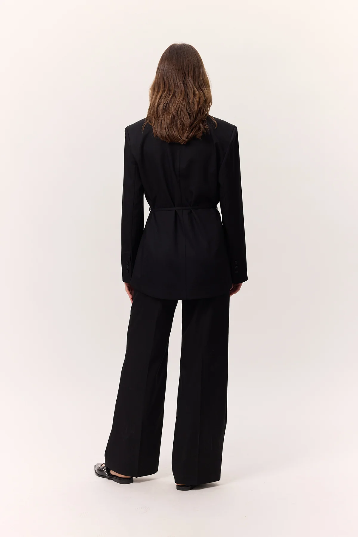 Belted Buttoned Blazer Black - Image 8