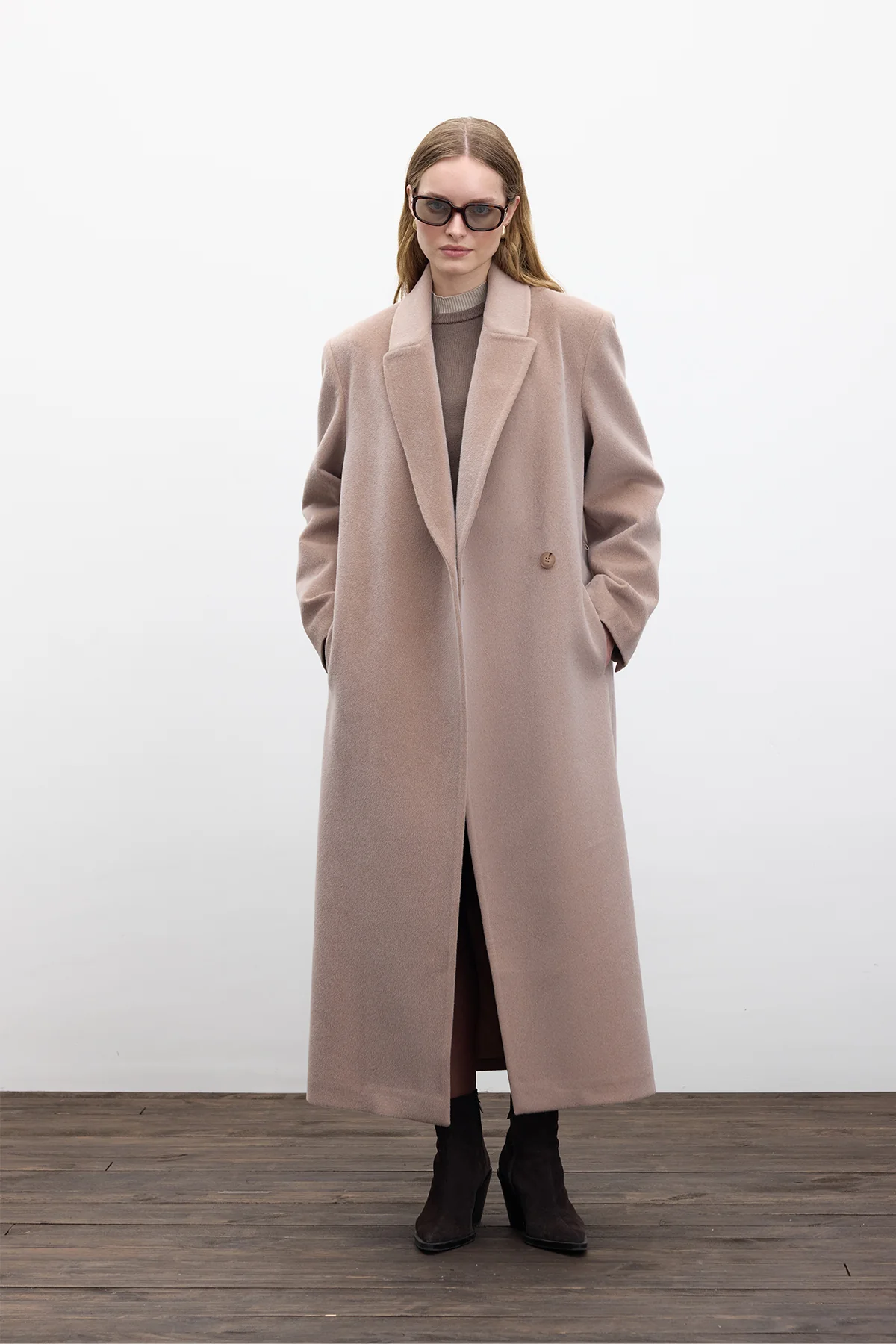 Belted Long Cachet Coat Mink - Image 5