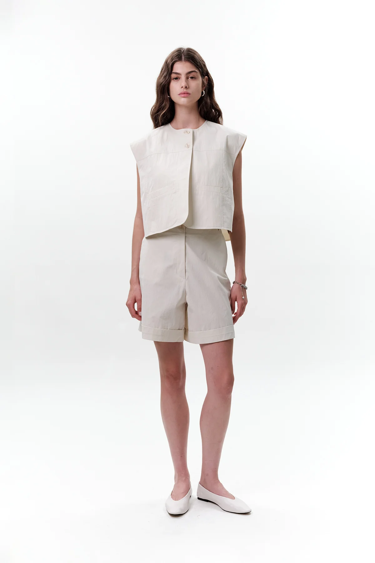 Belted Shorts With Pockets Stone