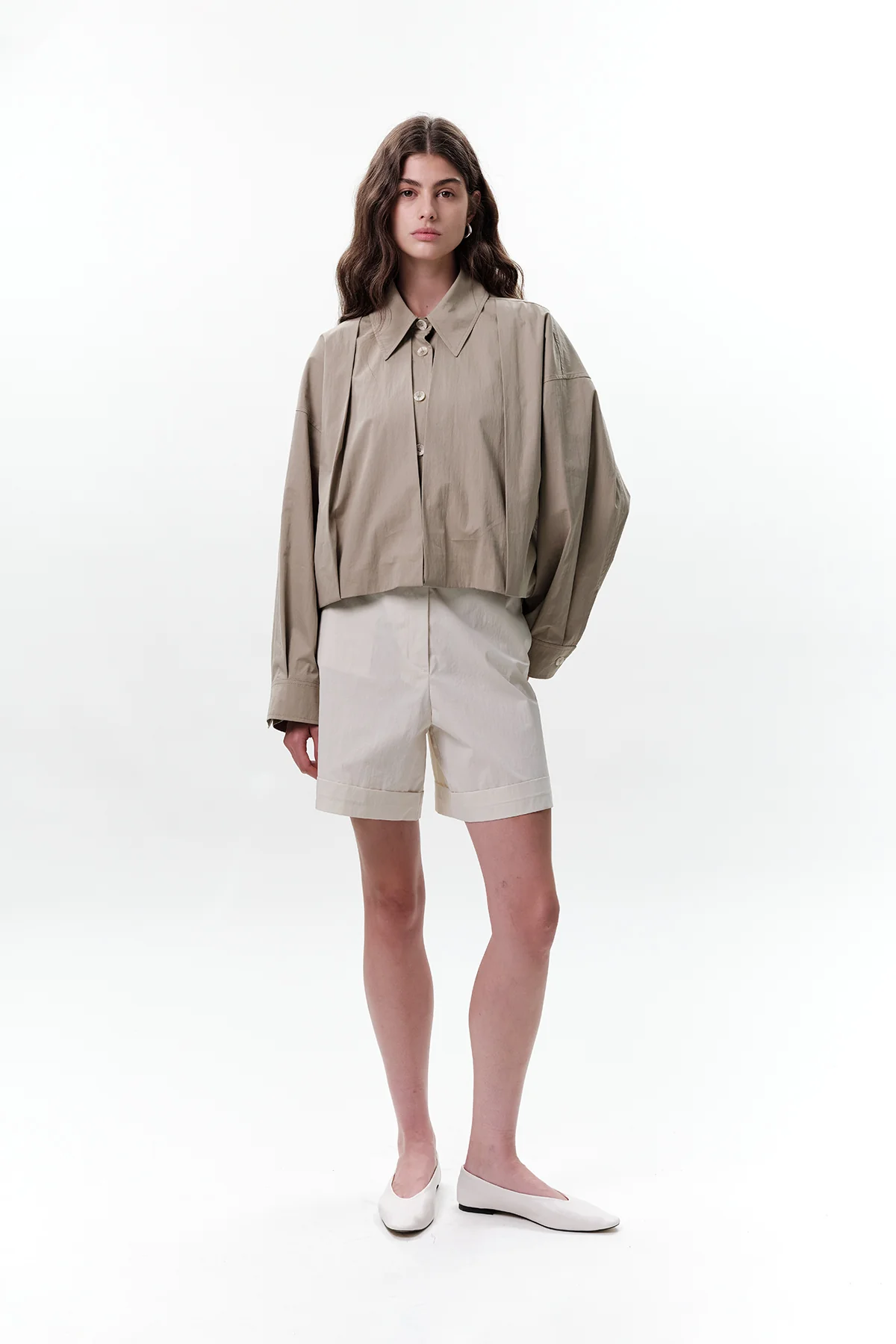 Belted Shorts With Pockets Stone - Image 3