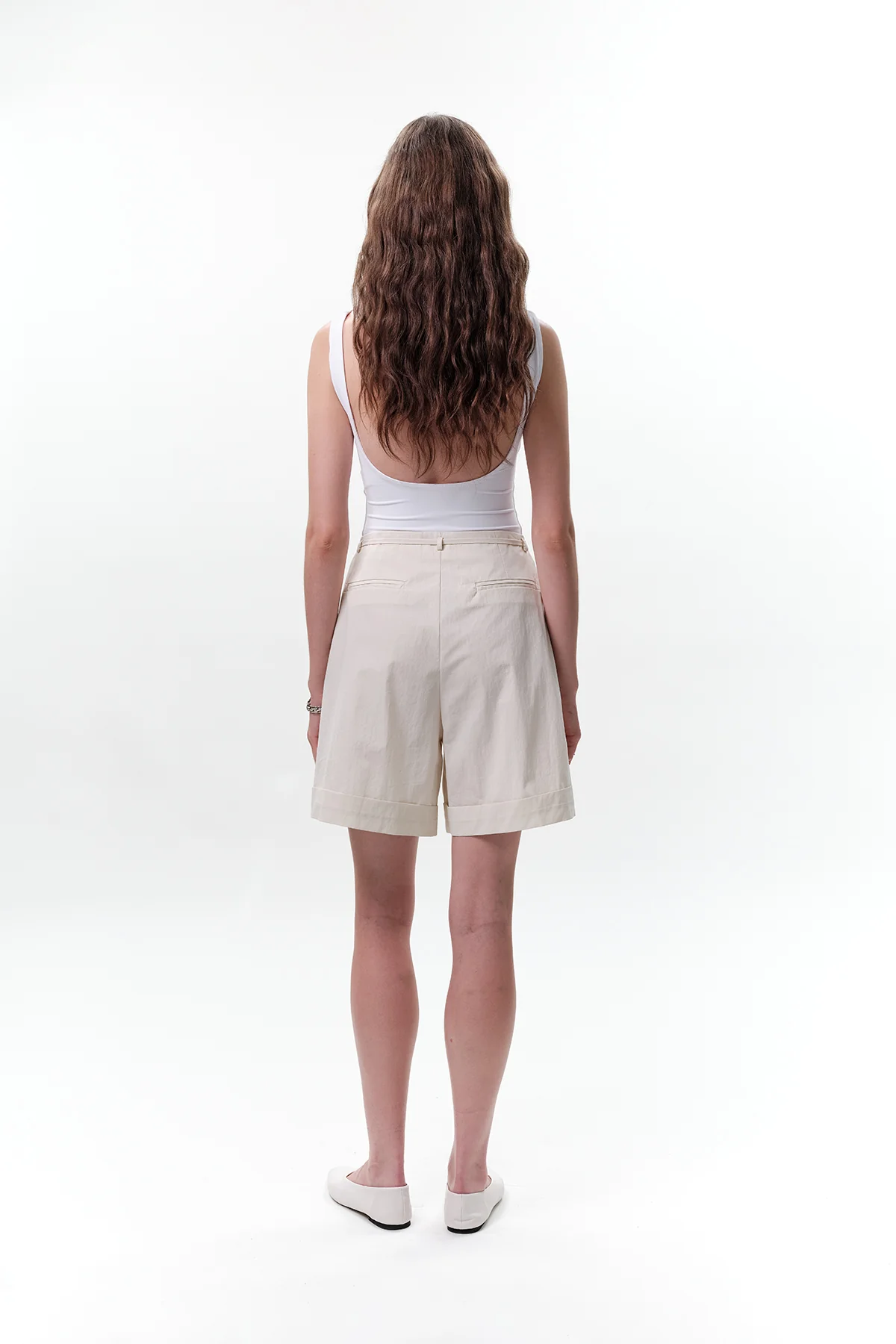 Belted Shorts With Pockets Stone - Image 6