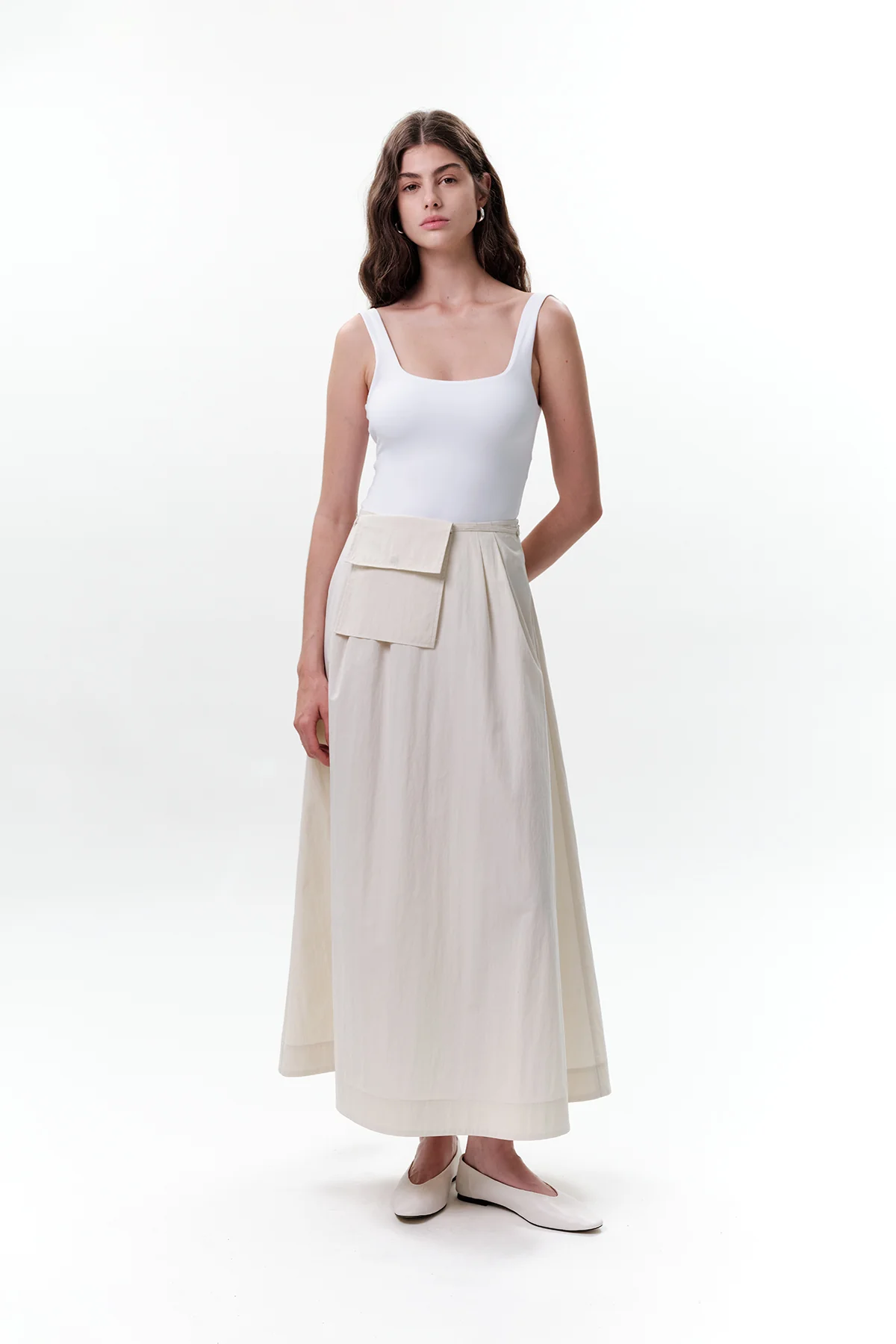 Belted Skirt With Pockets Stone - Image 5