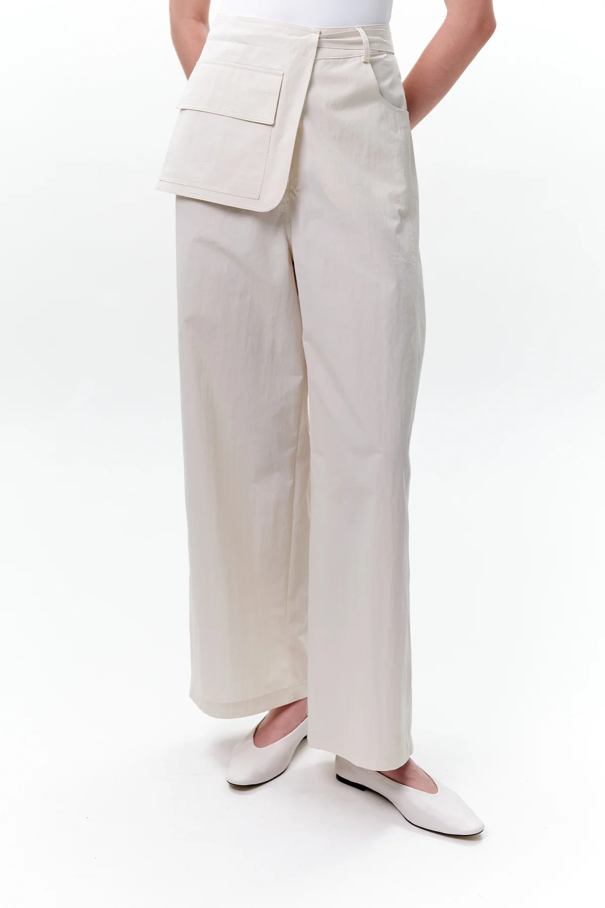 Belted Trousers With Pockets Stone - Image 5