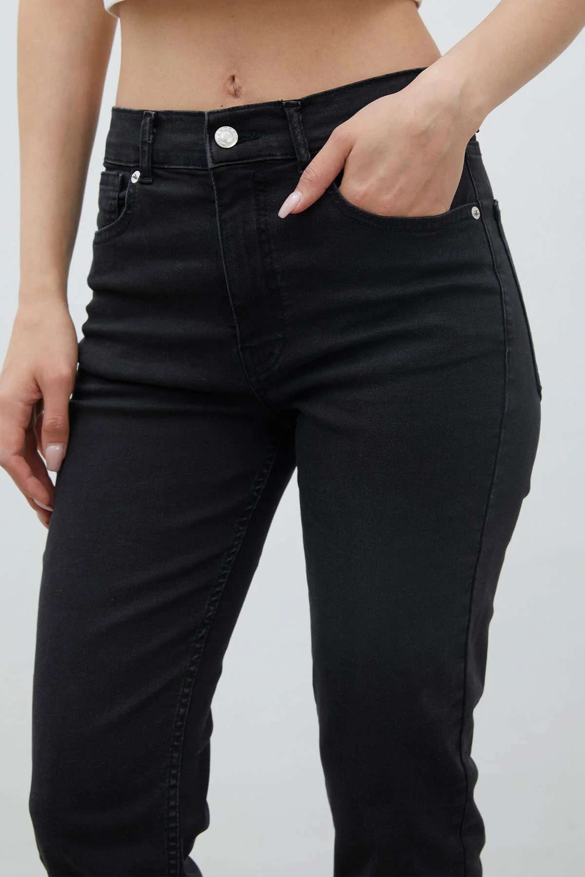 Bootcut Fit Denim Trousers Black - Image 6