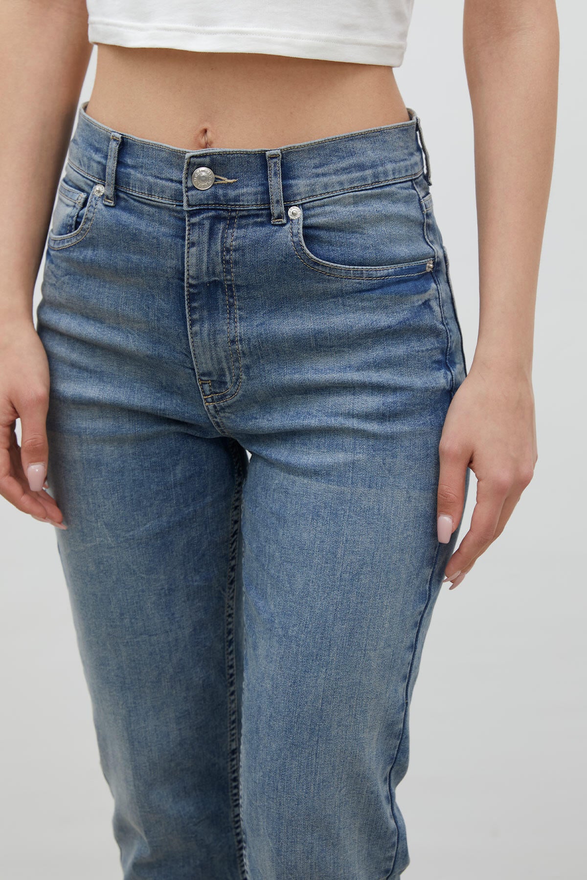 Bootcut Fit Denim Trousers Blue - Image 4