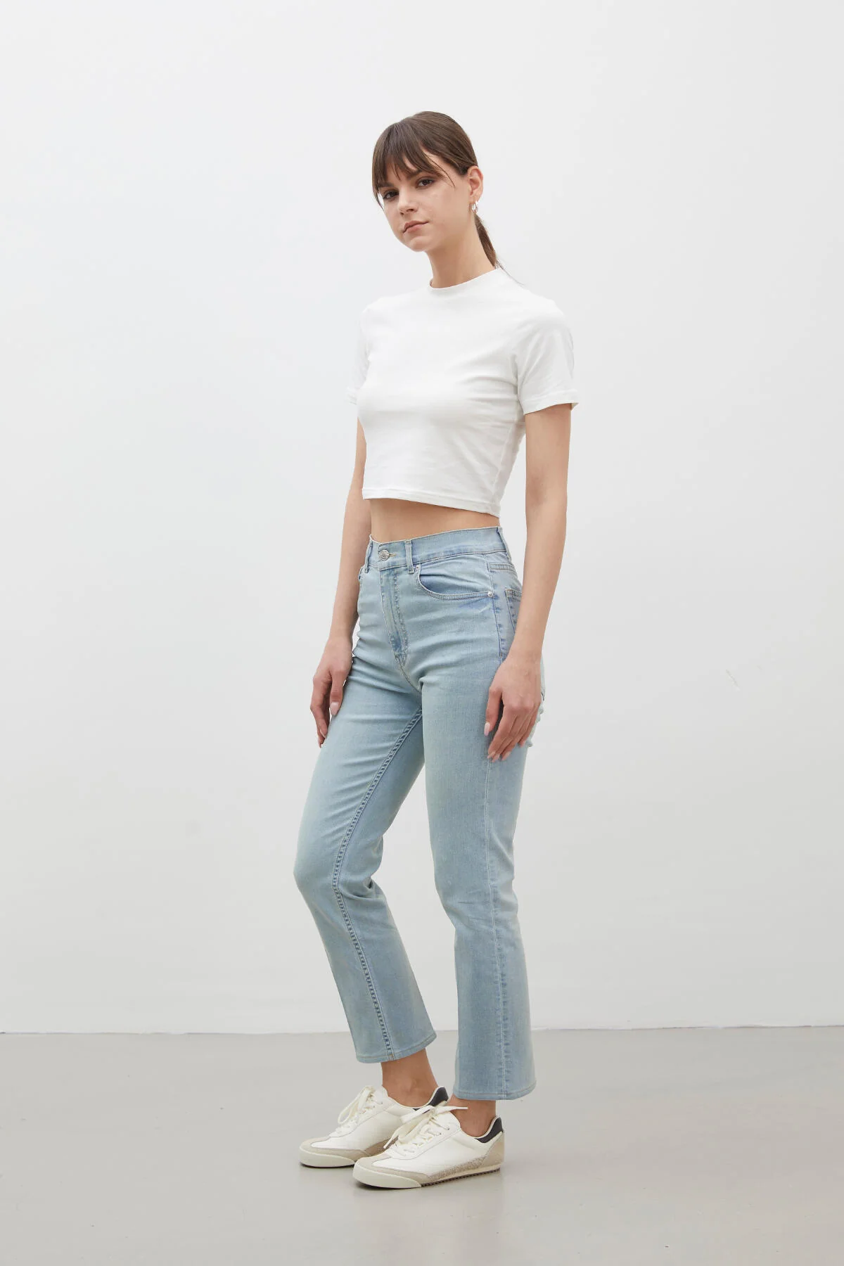 Bootcut Fit Denim Trousers Light Blue - Image 4