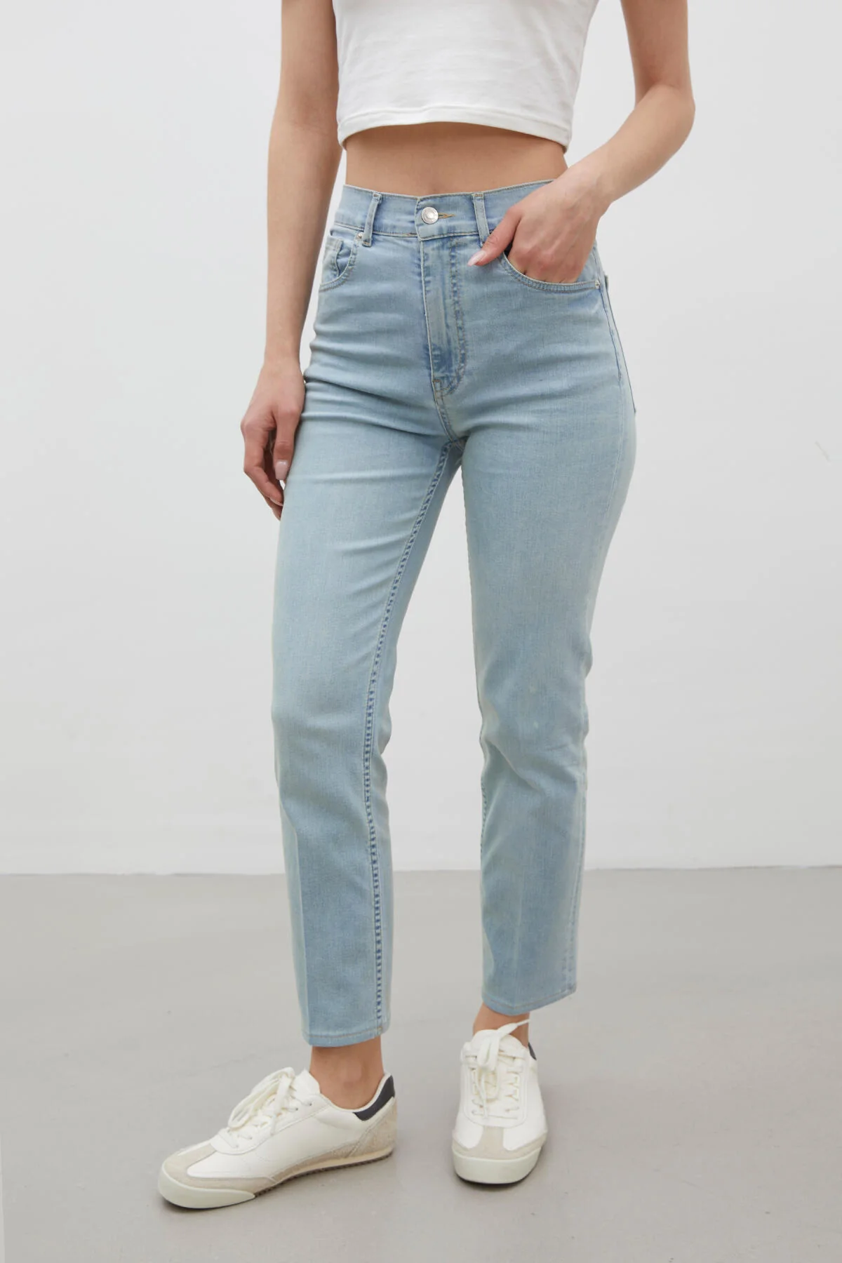 Bootcut Fit Denim Trousers Light Blue - Image 5
