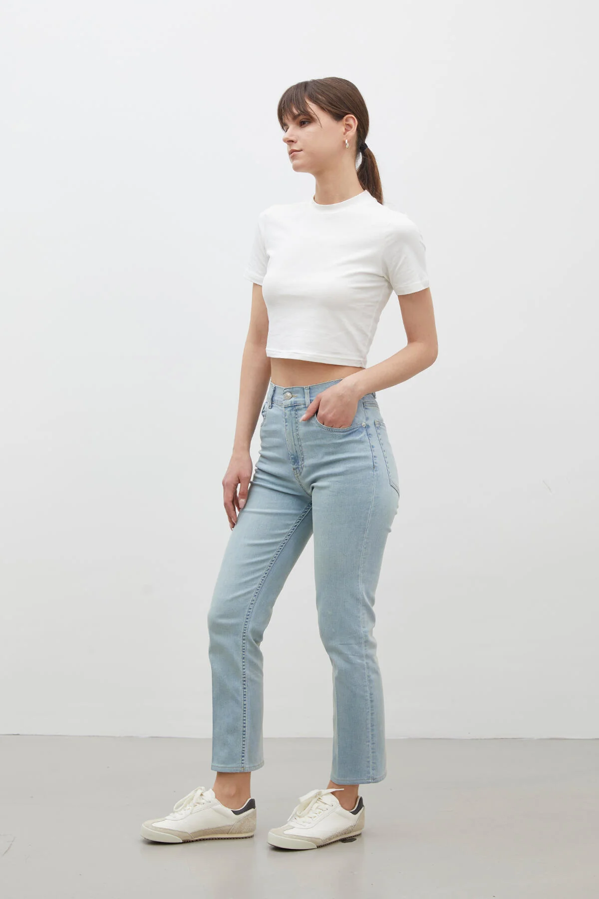 Bootcut Fit Denim Trousers Light Blue - Image 6