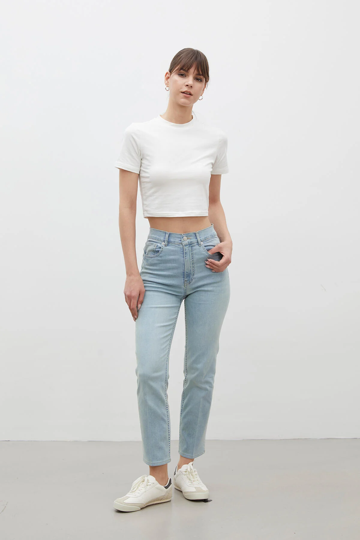 Bootcut Fit Denim Trousers Light Blue - Image 7