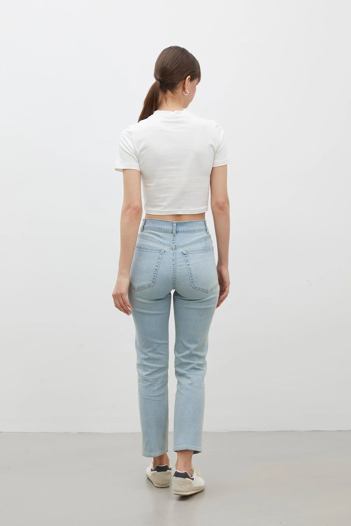 Bootcut Fit Denim Trousers Light Blue - Image 8