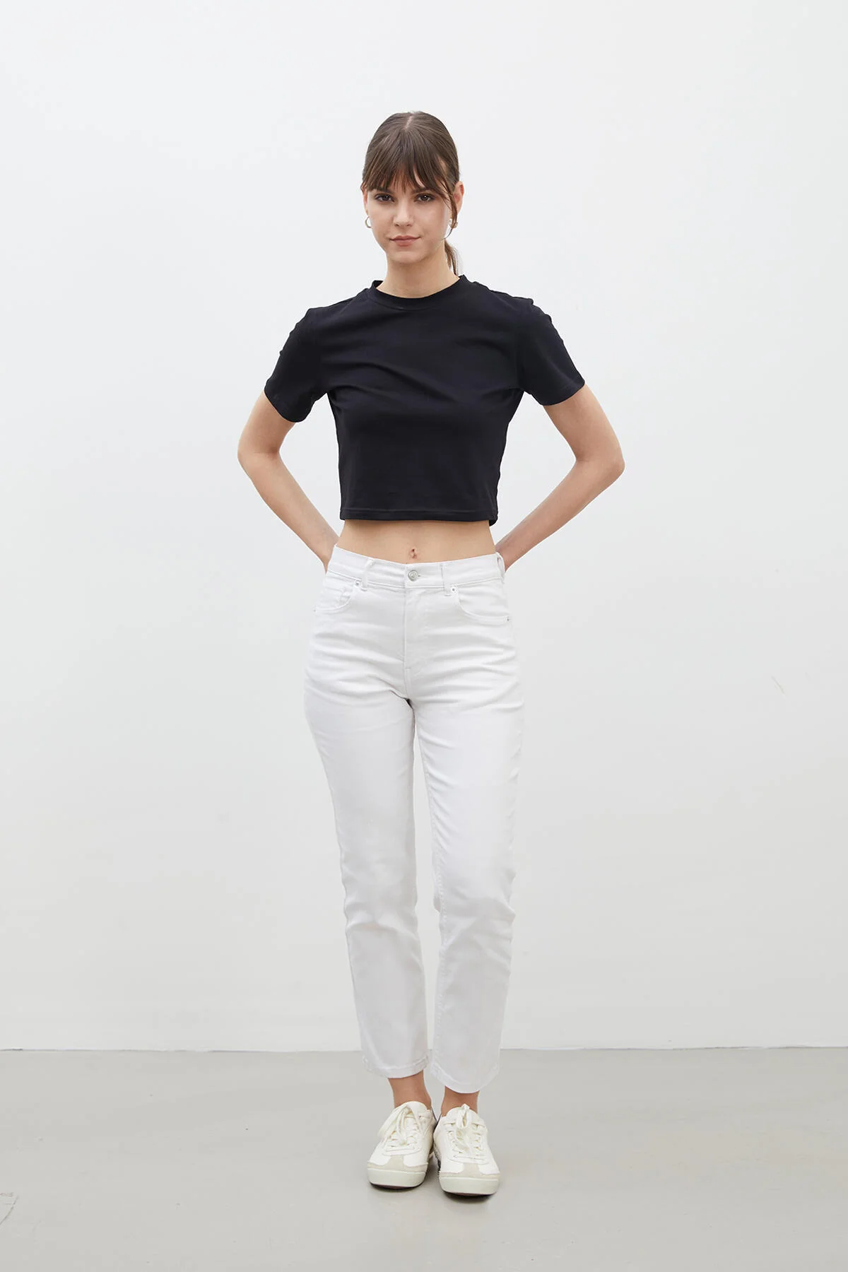 Bootcut Fit Denim Trousers White - Image 3