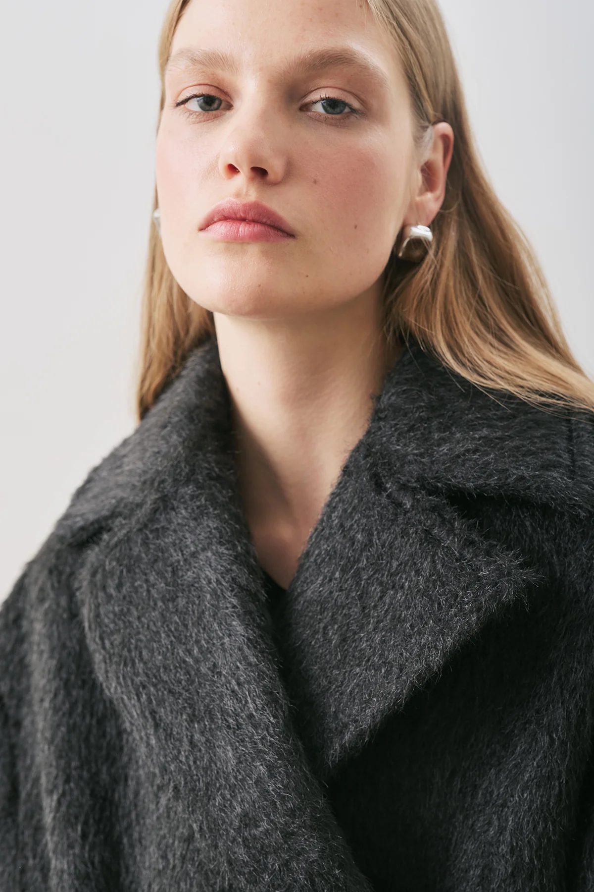 Bouclé Double-Breasted Coat Black - Image 5