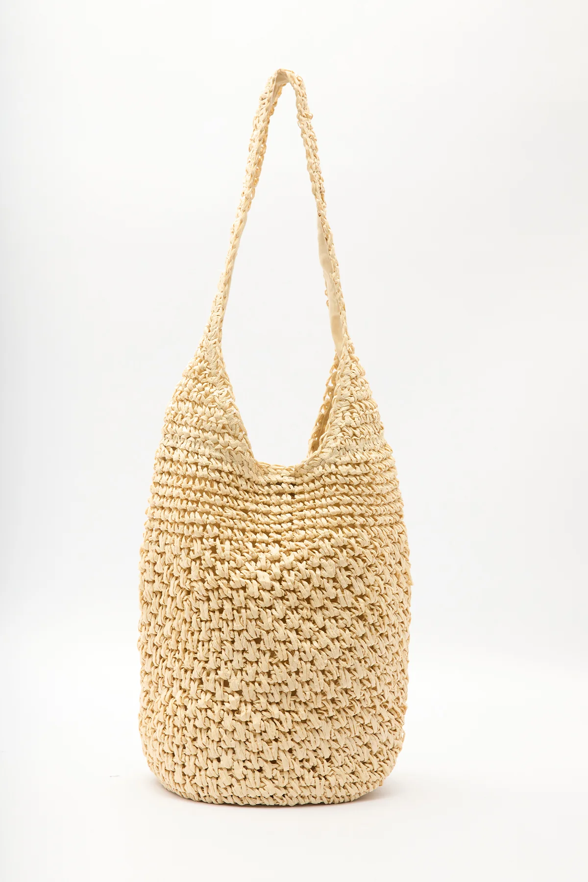Braided Straw Crossbody Bag Beige - Image 5