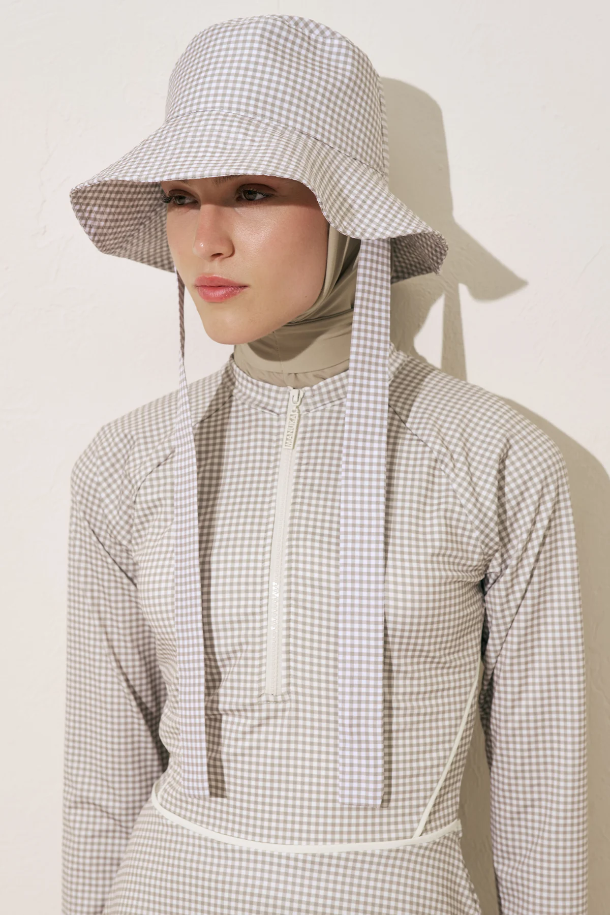 Bucket Hat With String Gingham - Image 3