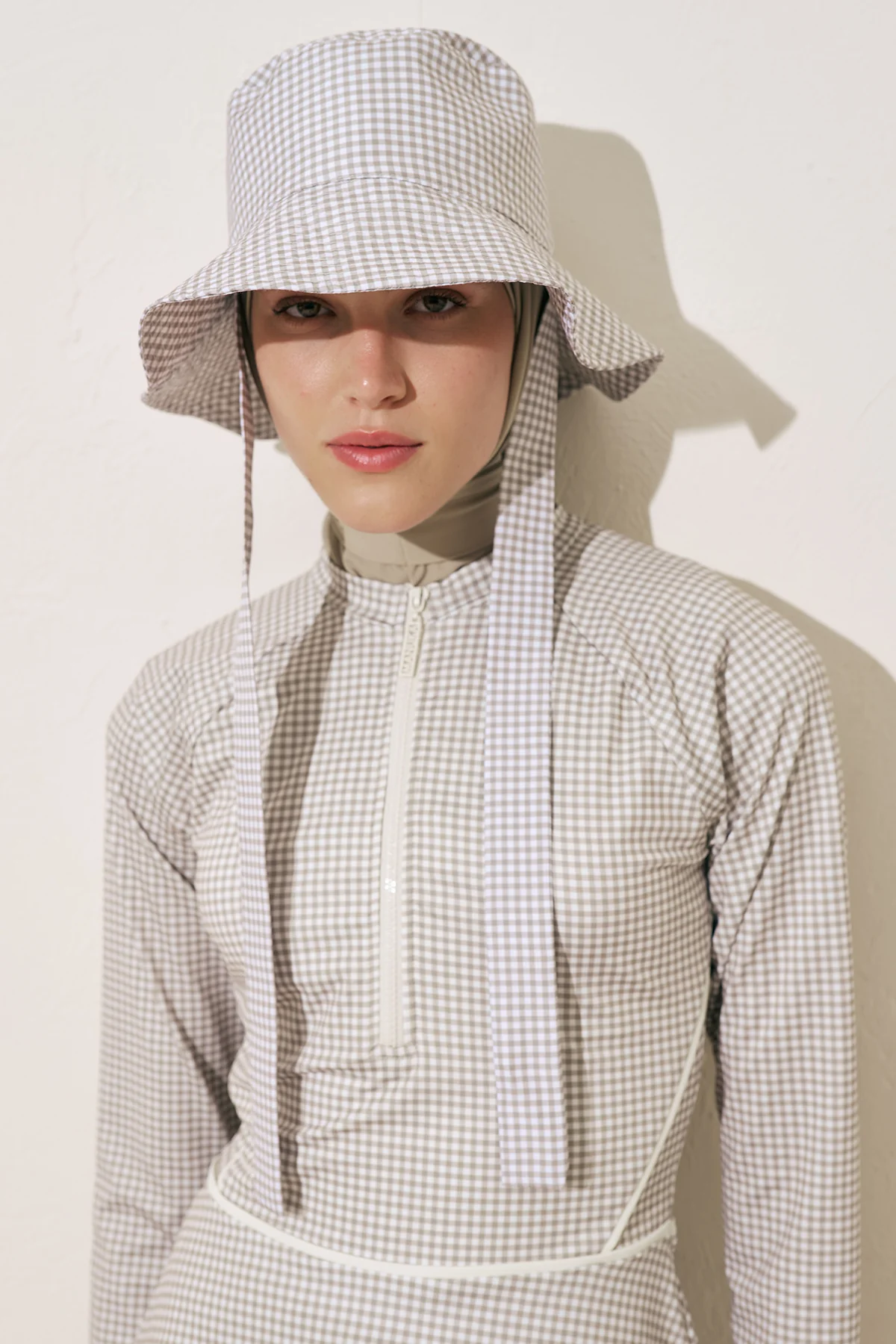 Bucket Hat With String Gingham - Image 4