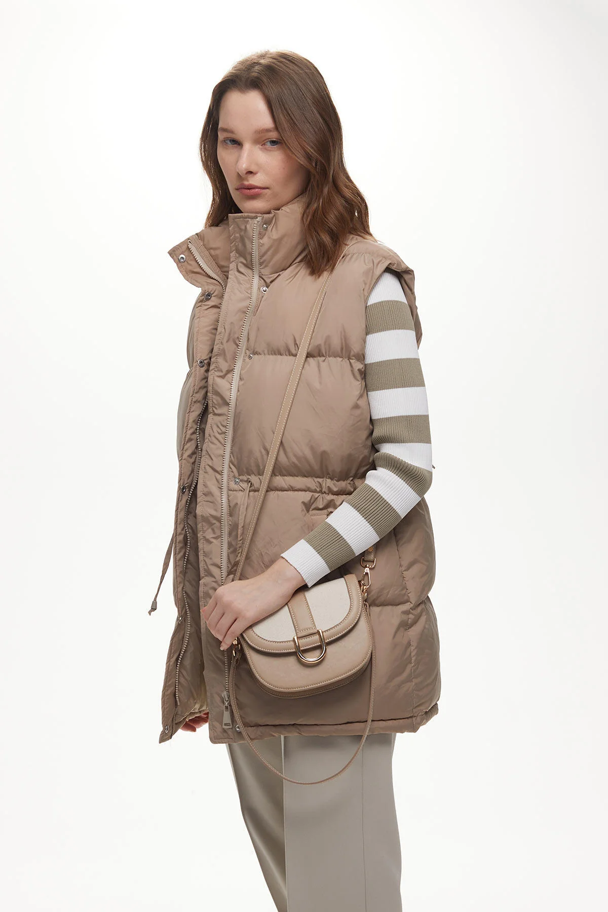 Buckle Detail Canvas Bag Beige - Image 4