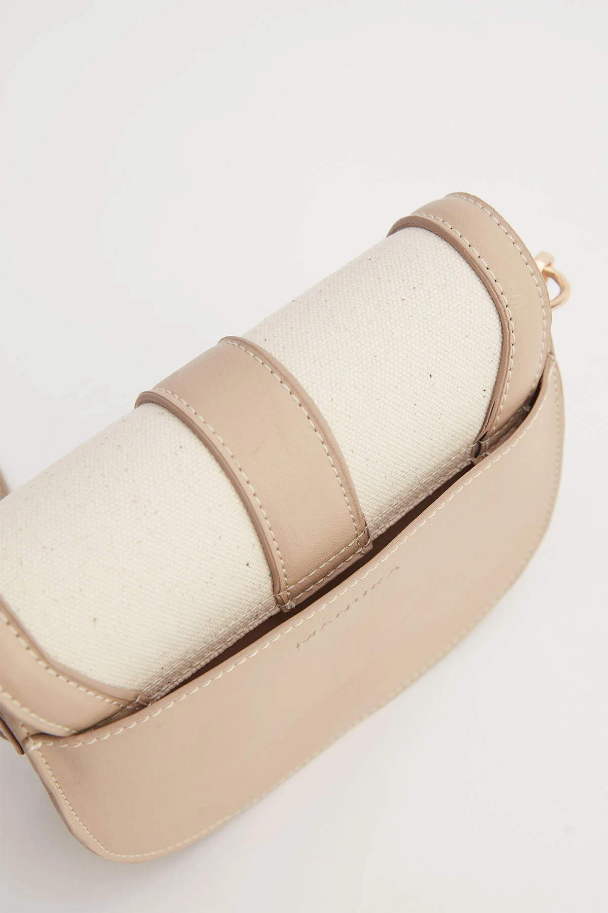 Buckle Detail Canvas Bag Beige - Image 7