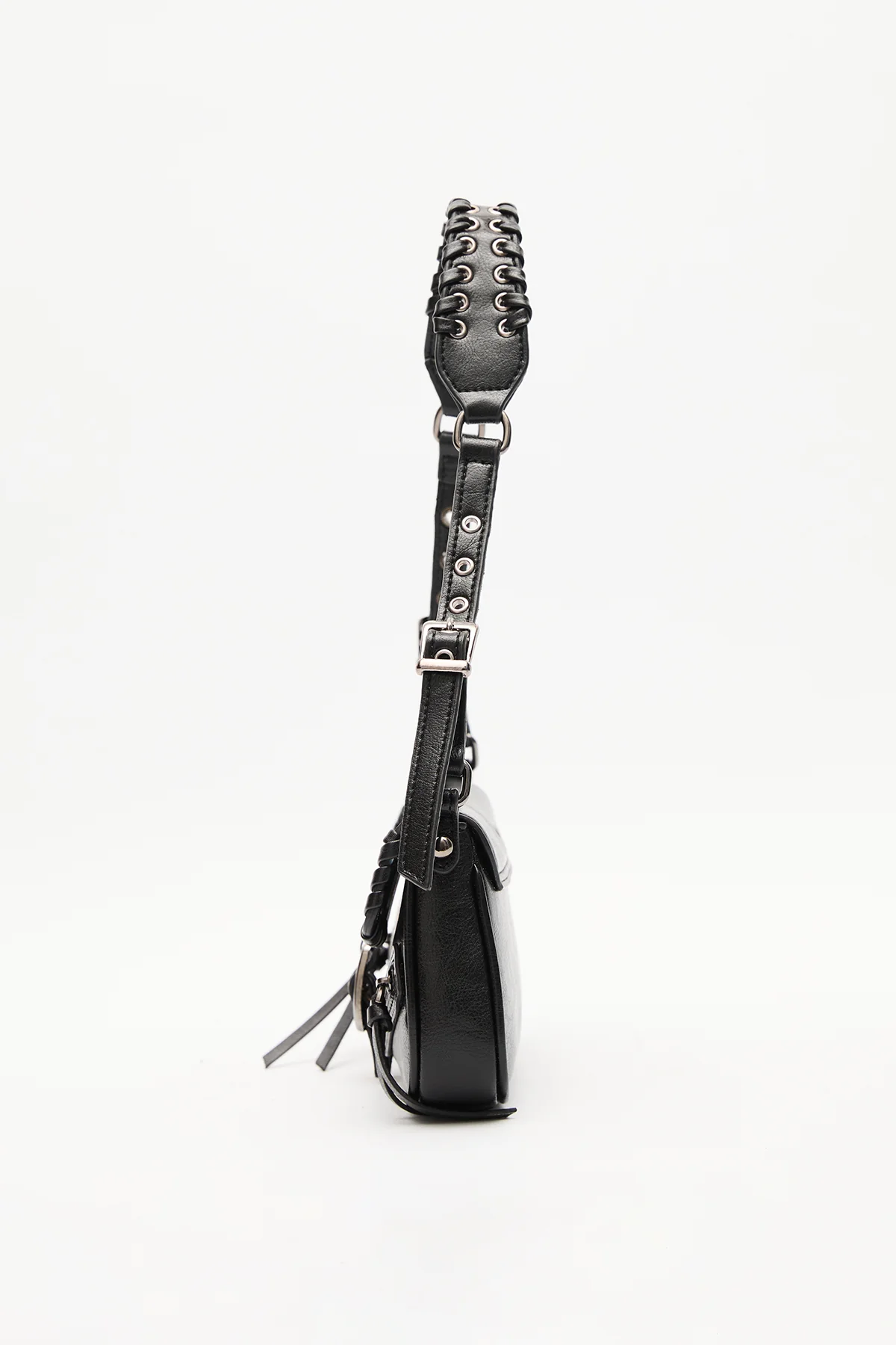 Buckle Detail Shoulder Bag Black - Image 5