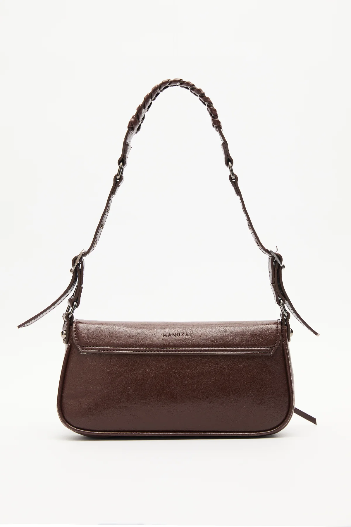 Buckle Detail Shoulder Bag Brown - Image 7