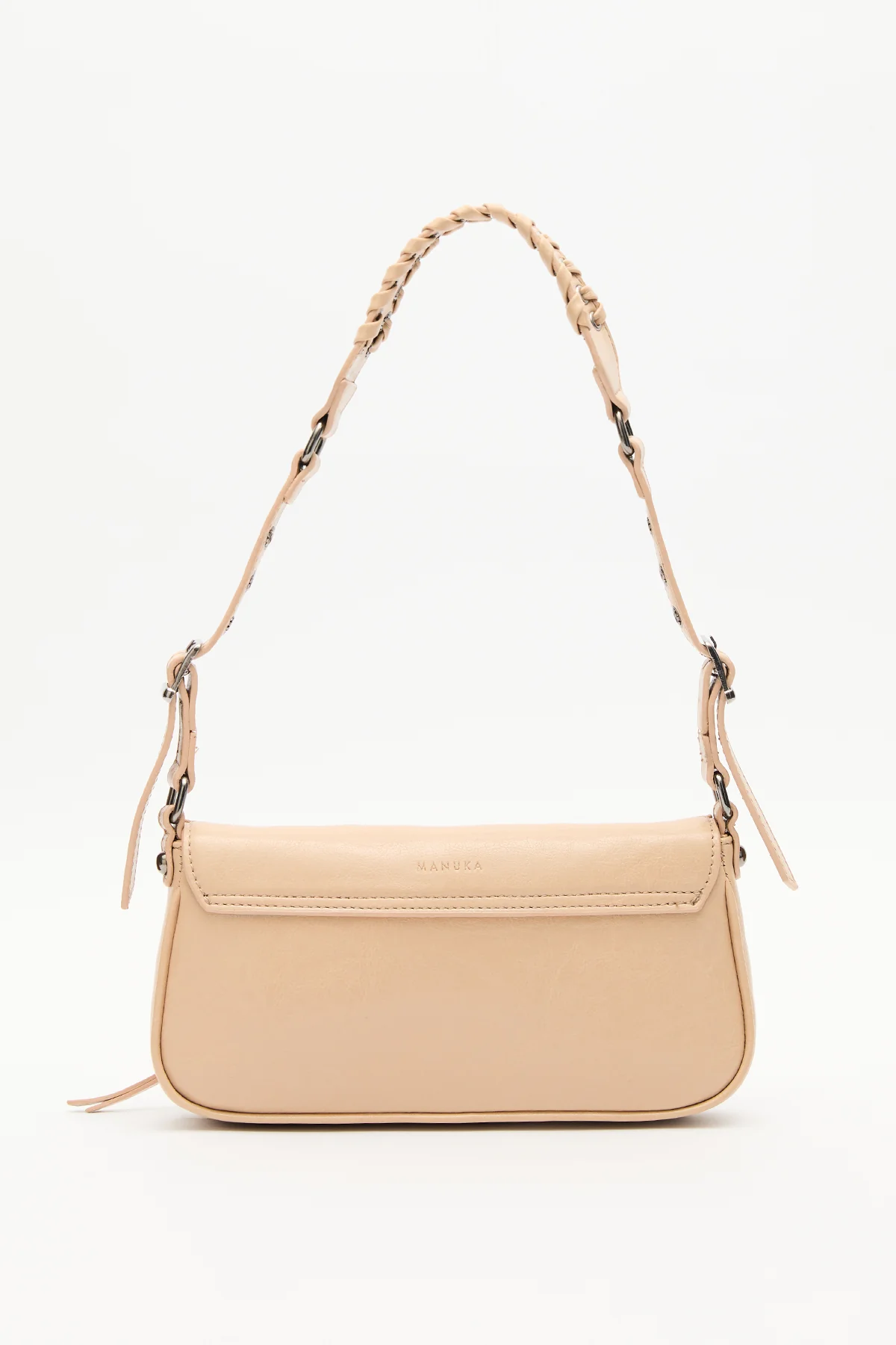 Buckle Detail Shoulder Bag Nude - Image 7
