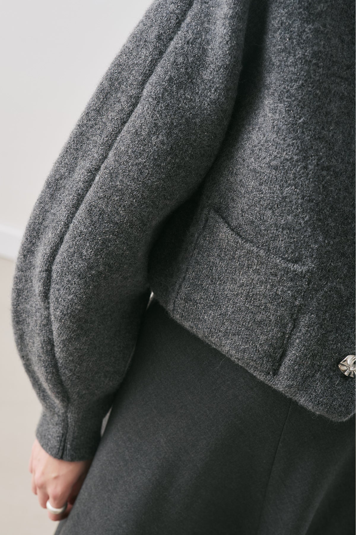 Button-Detail Cardigan Anthracite - Image 4