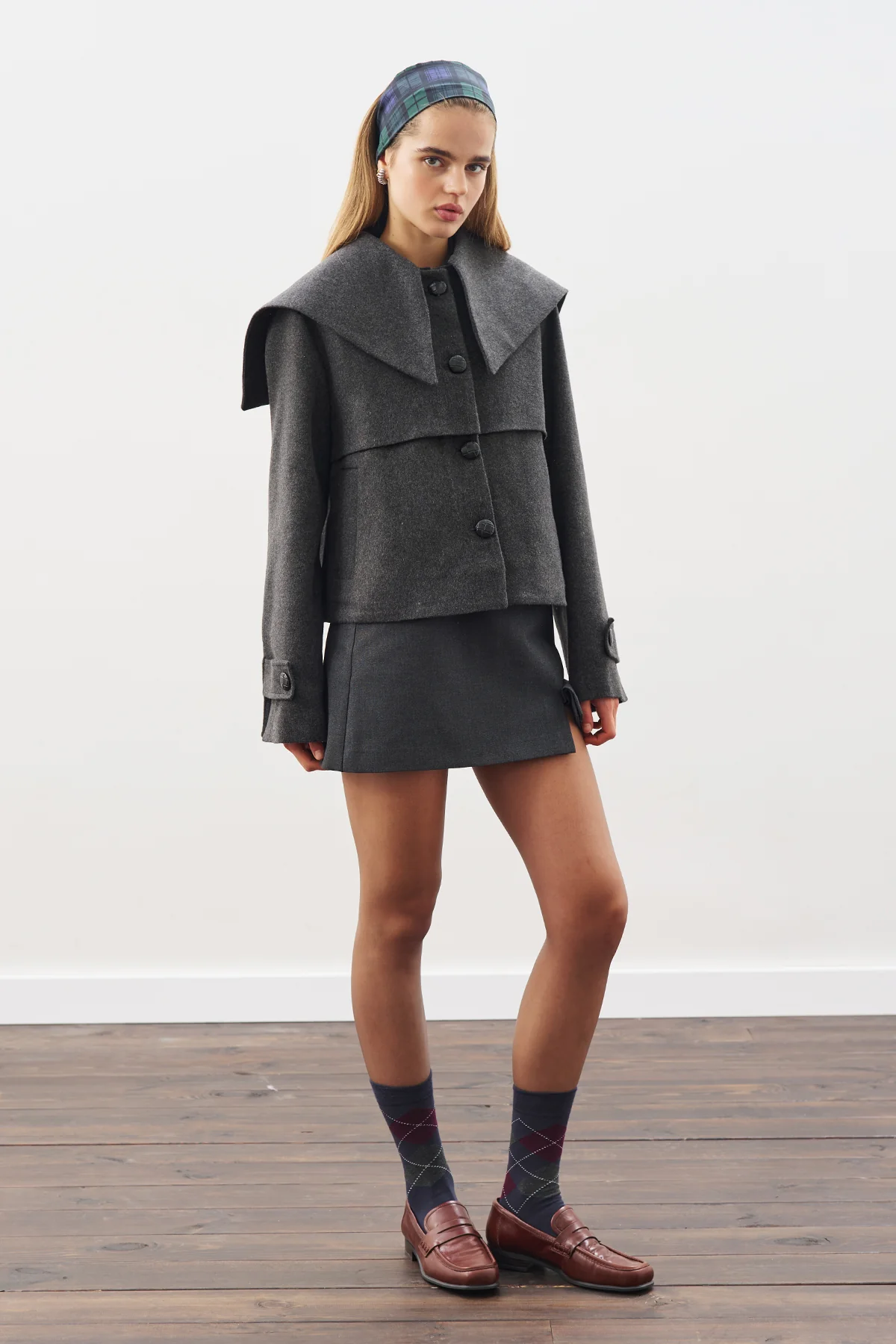 Button-Detail Wool Coat Anthracıte - Image 2
