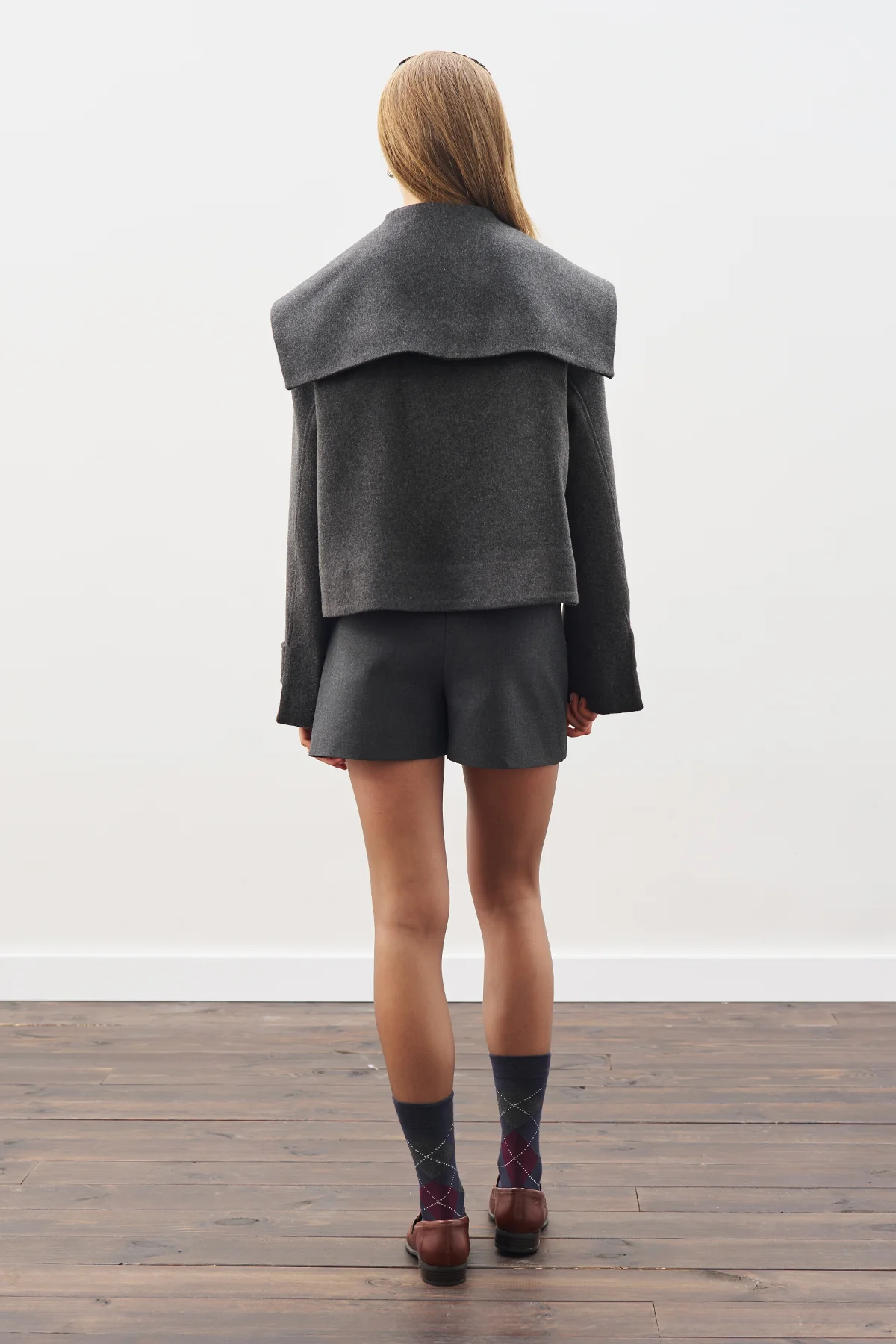 Button-Detail Wool Coat Anthracıte - Image 4