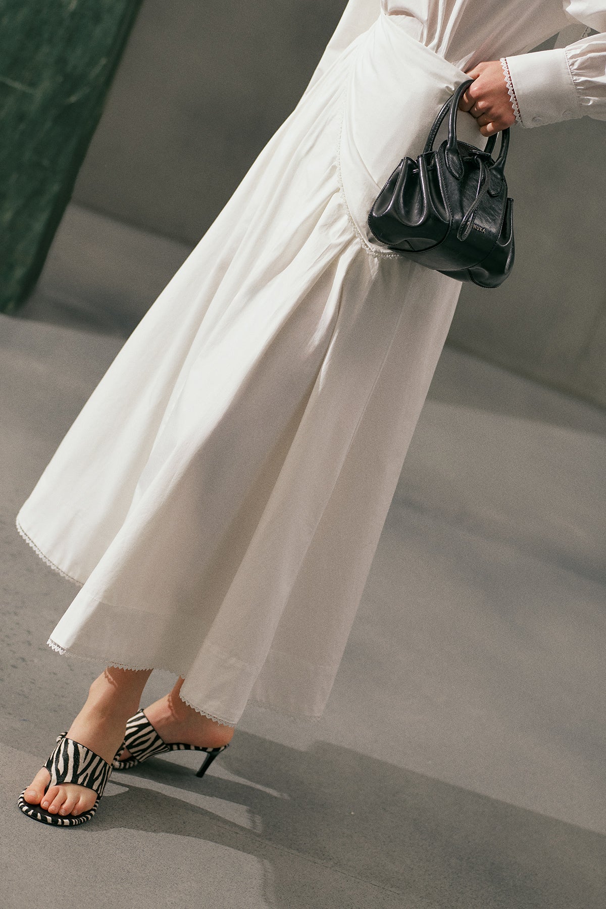 Button Front Poplin Skirt Ecru - Image 2