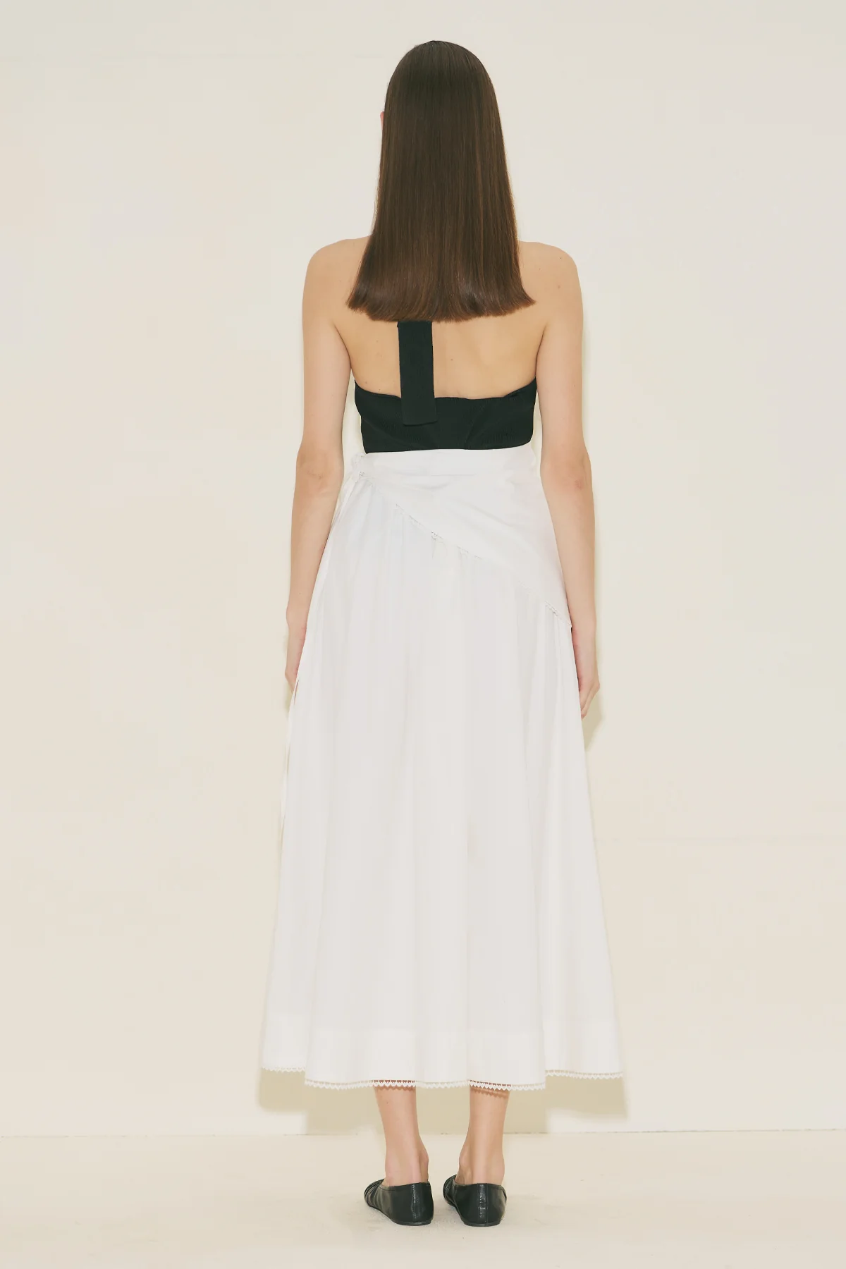 Button Front Poplin Skirt Ecru - Image 8