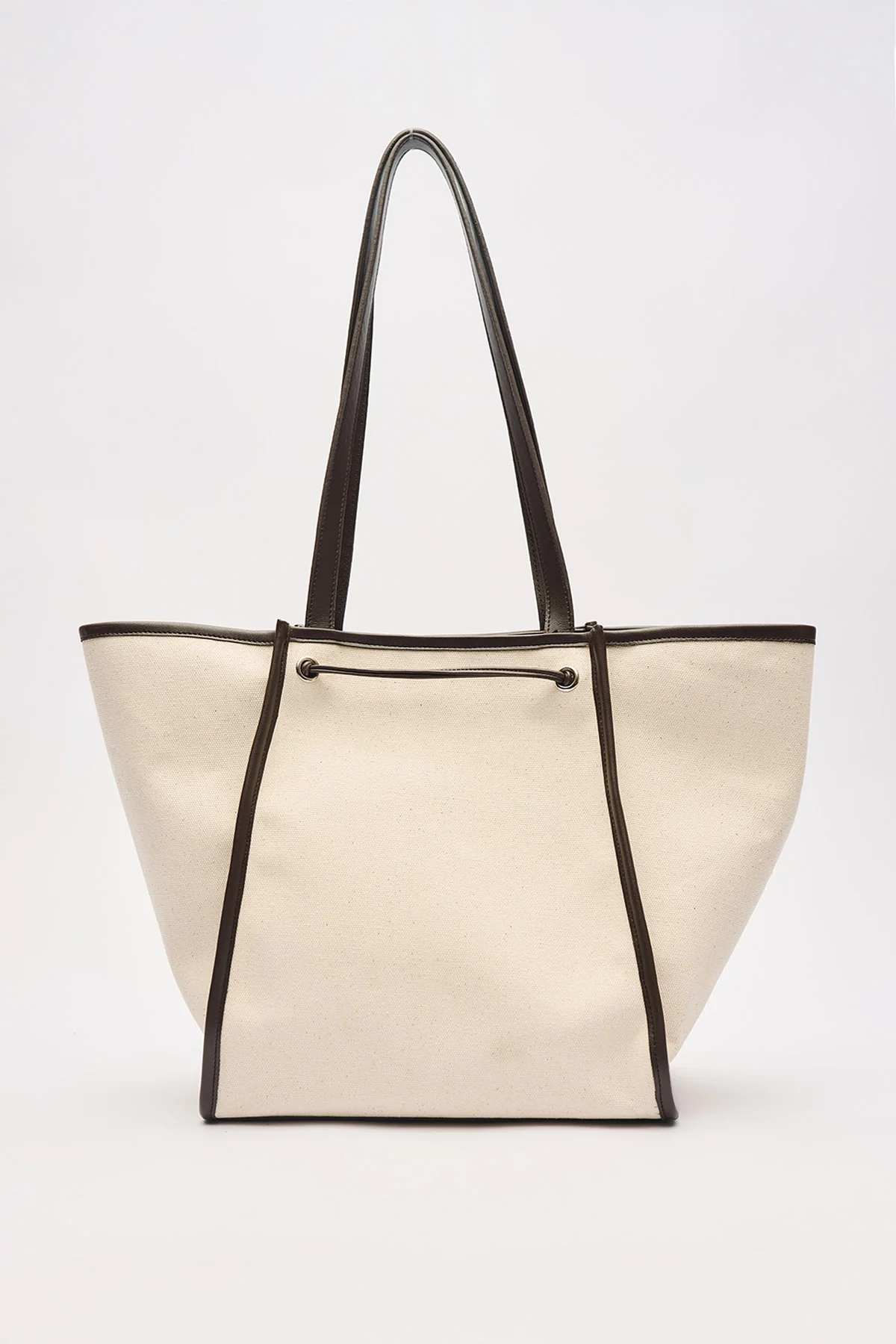 Canvas City Bag With Tassel Detail Brown - Image 7