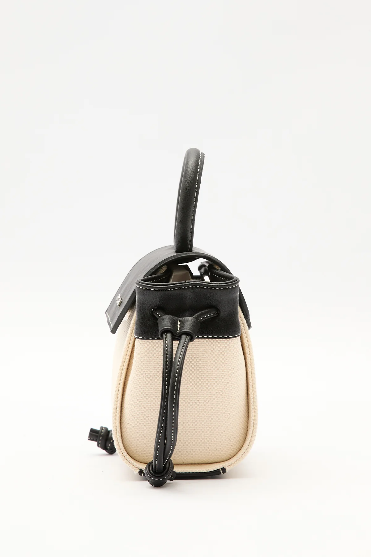 Canvas Flap Mini Bag Beige - Image 7